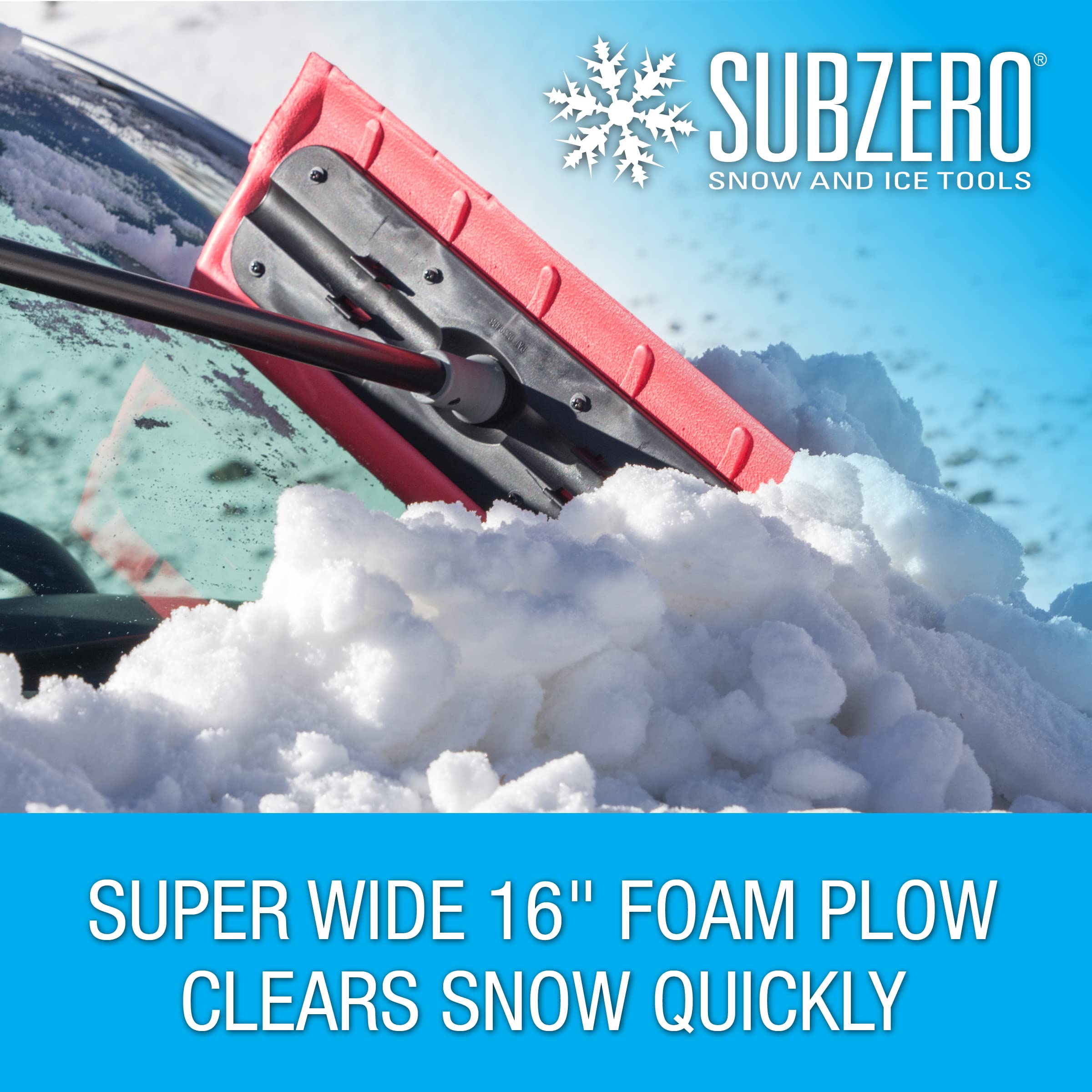 Subzero 18833 51'' Heavy Duty Telescopic Arctic Plow Snowbroom With Ice Scraper