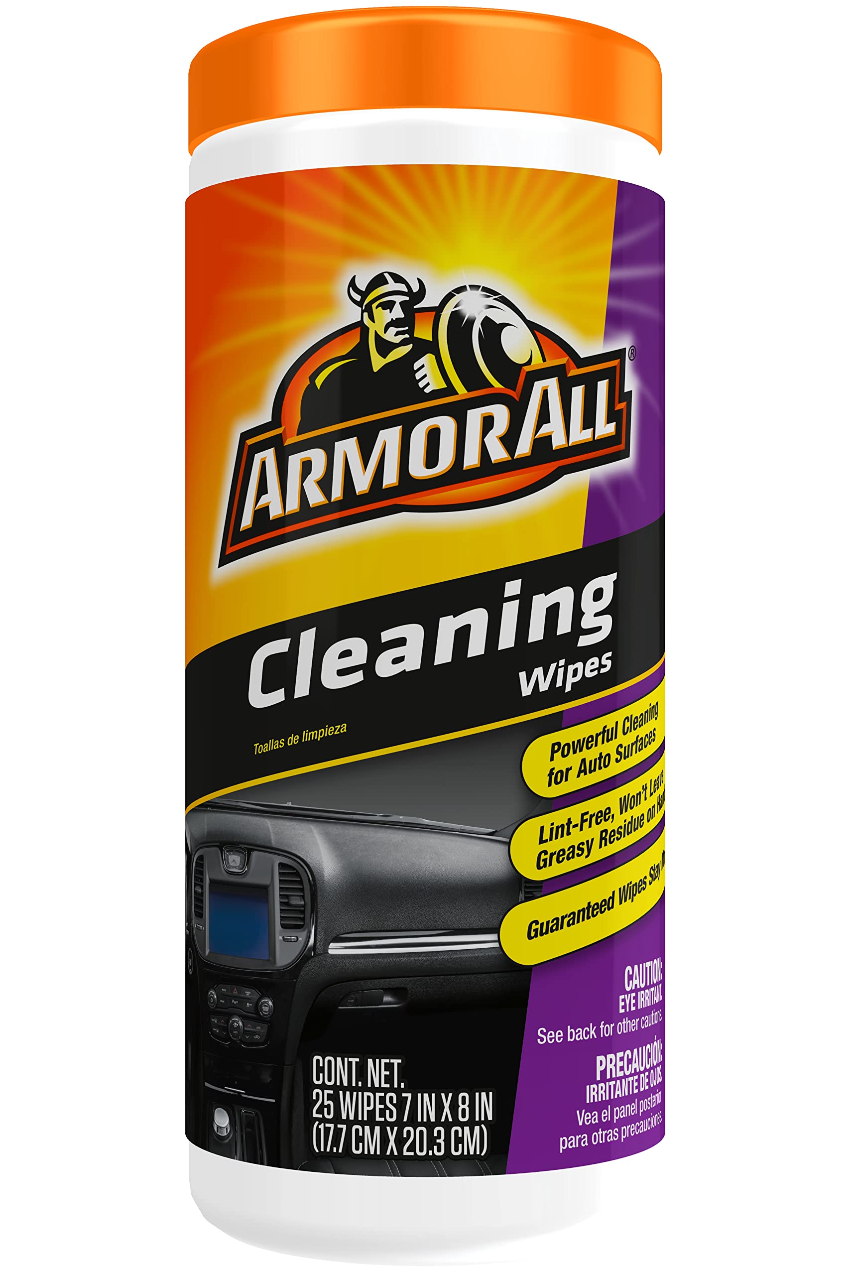 Car Interior Cleaner Wipes By Armor All, Car Interior Cleaning Wipes For Dirt And Dust In Cars, Trucks And Motorcycles, 25 Count
