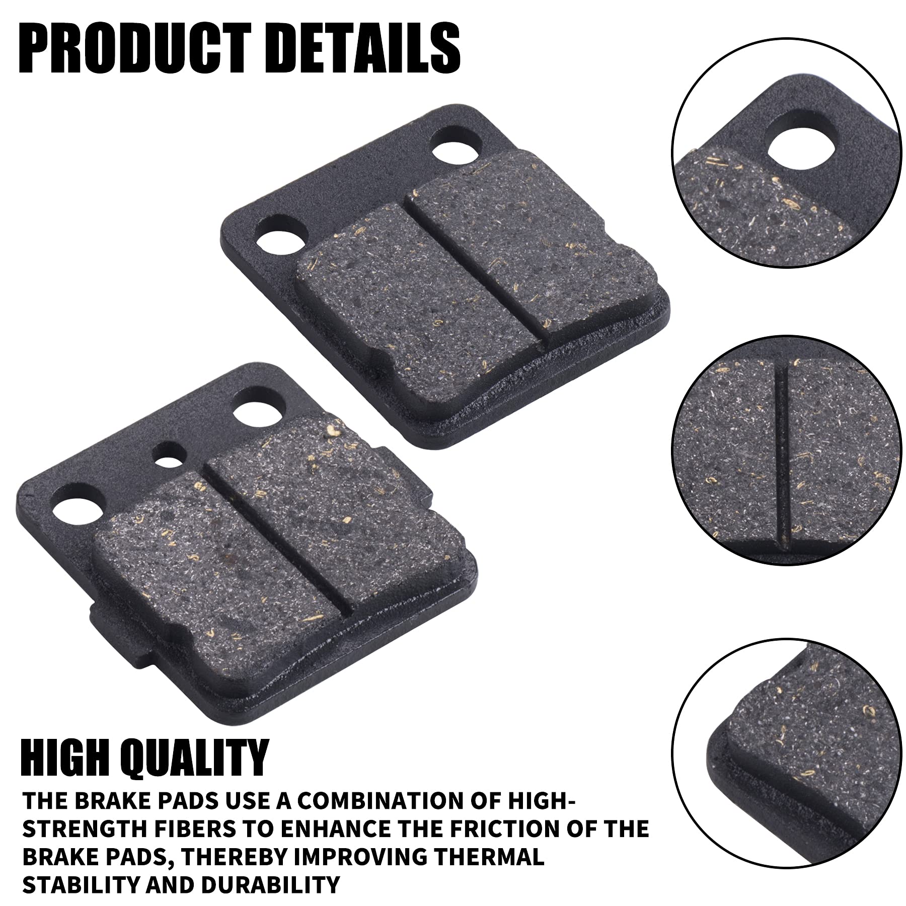 MWMNUN Brake Pads Front/Rear Compatible with Yamah Wolverine 350 Warrior 350 Blaster 200 Banshee 350 Braking for Raptor 125 YFZ3