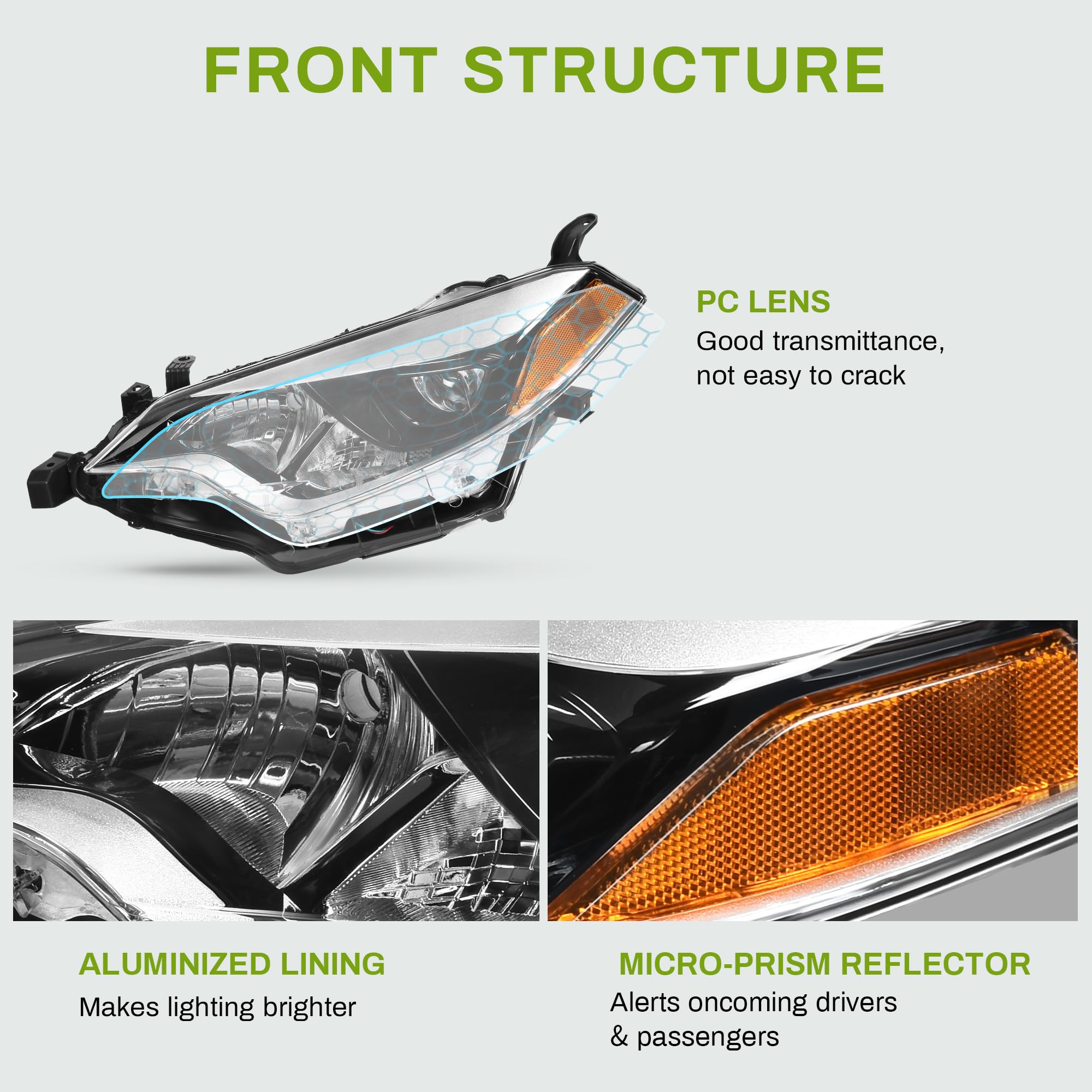 Autosaver88 Headlights Assembly Headlamps Compatible With 2014 2015 2016 14 15 16 2014-2016 Corolla Headlight Passenger And Driv