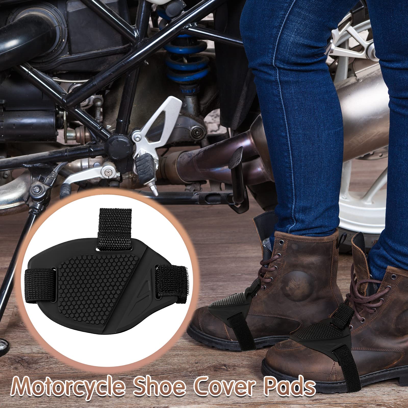 4 Pieces Motorcycle Shifter Pad Boot Cover Black Motorcycle Shoe Cover Pads Rubber Motorcycle Protector Boot Motorcycle Clutch C
