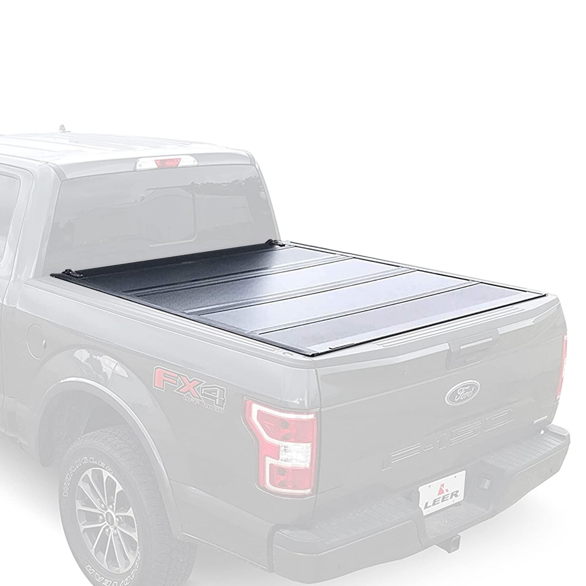 Leer Hf650M Quad-Folding Truck Bed Tonneau Cover, Fits Ford Ranger, Years 2019-2023, 4'10 Truck Bed, Black