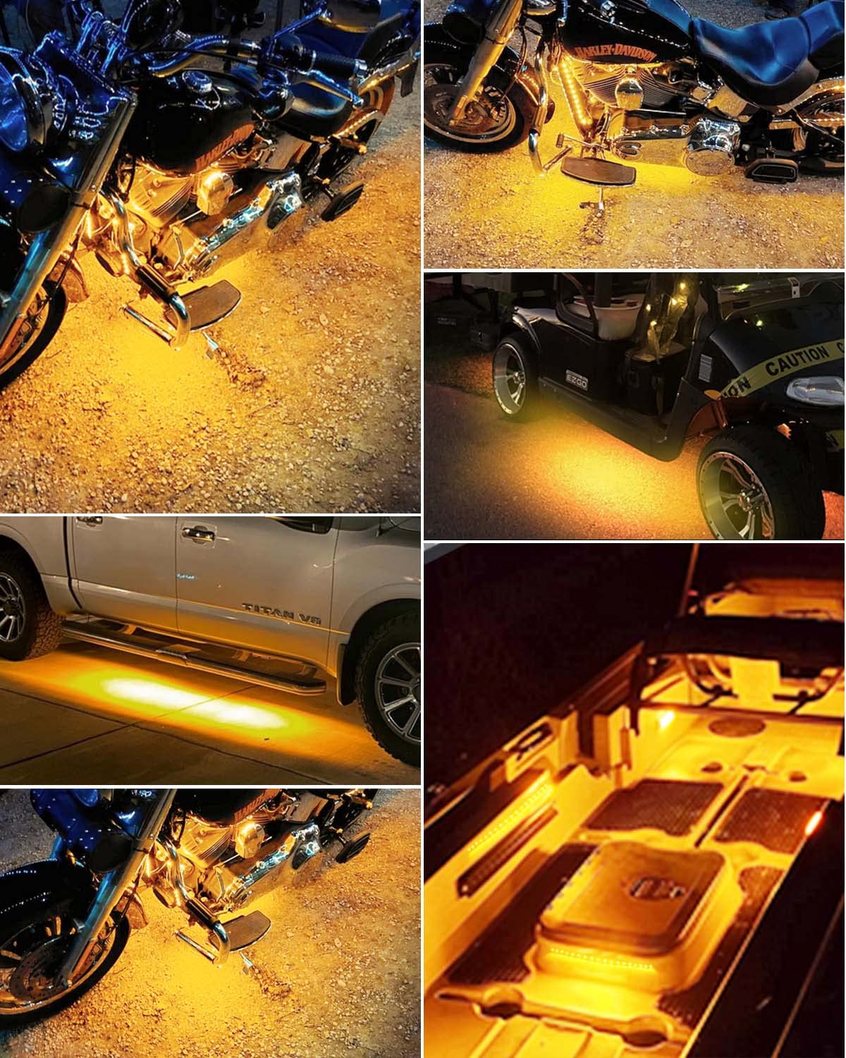 Keiurot 12V Led Light Strip 32Cm Waterproof Led Light Strips For Cars Motorcycles Golf Cart Interior & Exterior Marine Boat Ambe