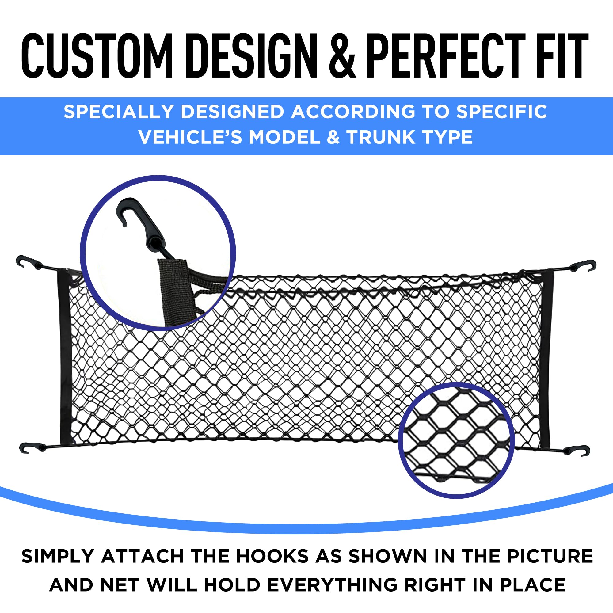 Envelope Style Automotive Elastic Trunk Mesh Cargo Net Accessories For Subaru Impreza 2017 - 2024 & Crosstrek 2018 - 2024 - Prem