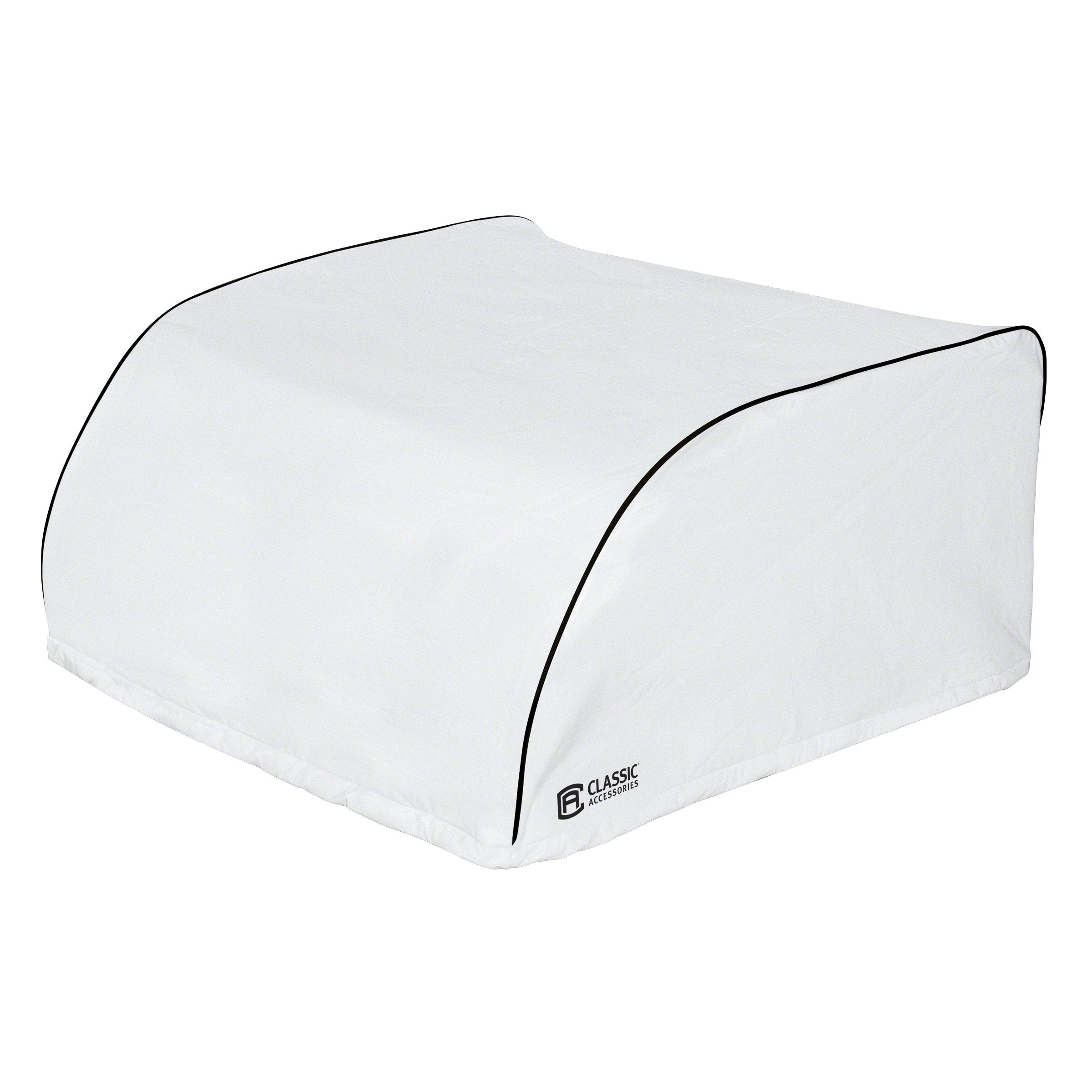 Classic Accessories Over Drive Rv Air Conditioner Cover, Dometic Brisk Ii, White, Heavy-Duty Fabric, Draw Cord Hem, Easy To Clea