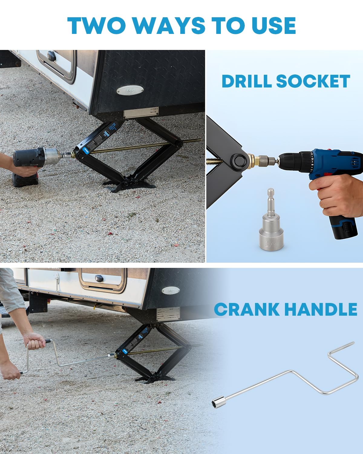 Kohree 7500Lbs Rv Stabilizer Leveling Scissor Jacks 24'' For Travel Trailer Camper, Set Of 2, Heavy Duty Rv Stabilizer Jacks Kit