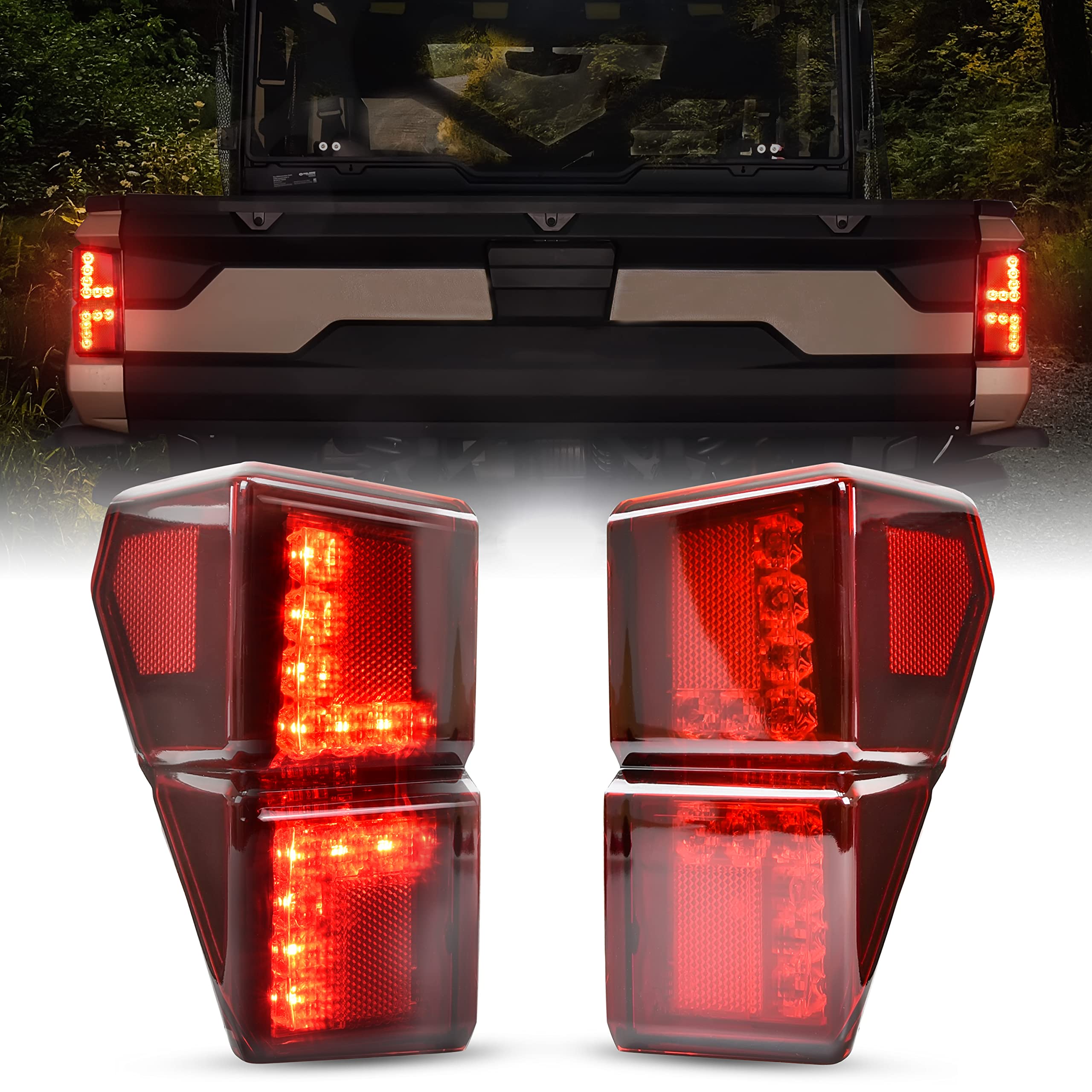 LED Tail Lights for Ranger XP 1000 18-24, Red Rear Brake Stop Lamp Taillights for Polaris Ranger XP 1000/ Crew XP 1000/ Ranger 1