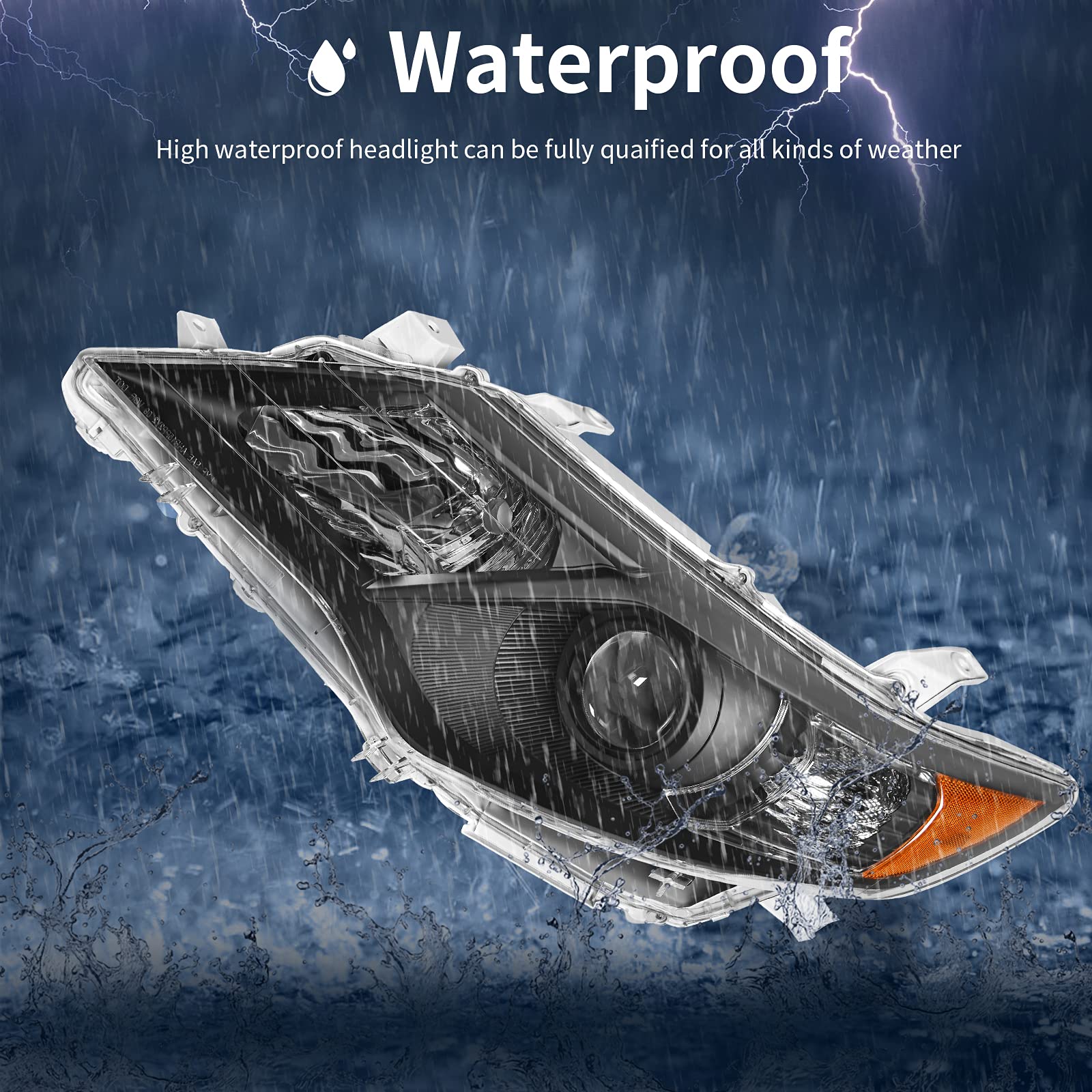 Autosaver88 Headlight Assembly Compatible With 2012 2013 2014 Camry L/Le/Xle 12 13 14 Camry Hybrid Le/Hybrid Xle Headlamp Replac