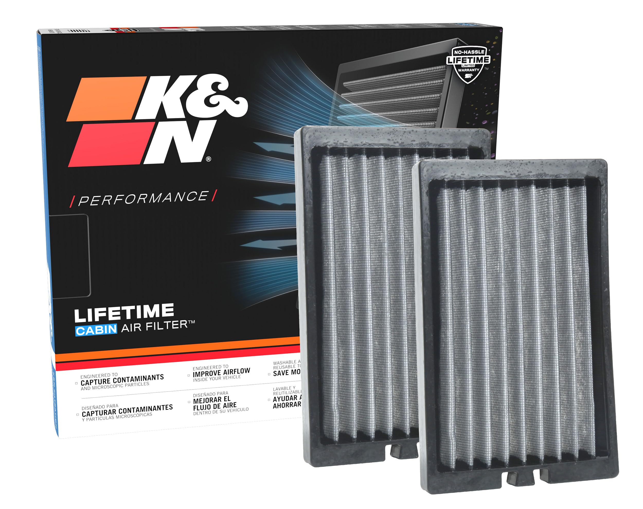 K&N Lifetime Cabin Air Filter: Premium, Washable, Clean Air For Your Cabin: Compatible With Select 2018-2021 Jeep (Wrangler Jl, Gladiator), Vf2064