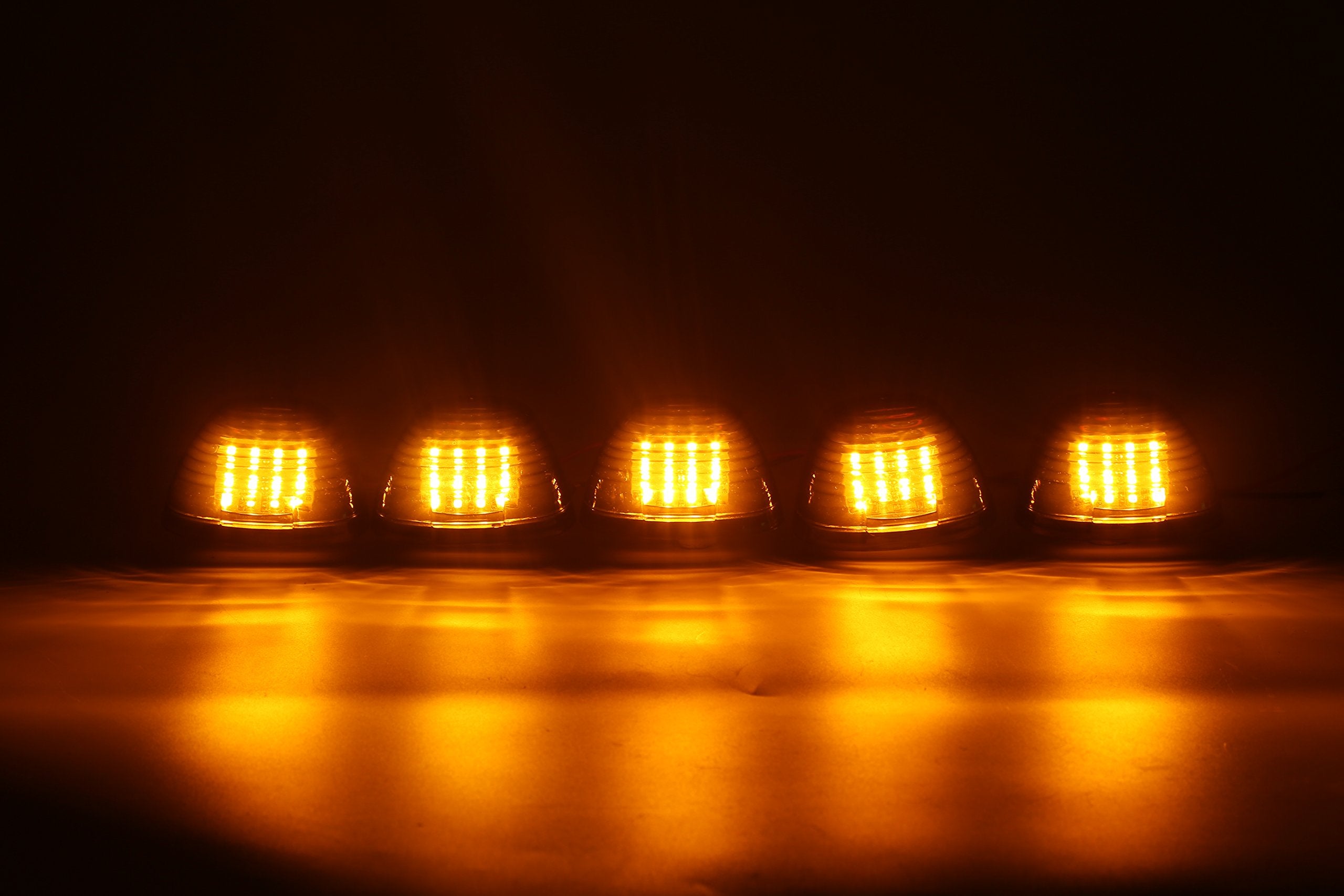 5 X Cab Marker Light, Smoke Lens With Amber 16 Led Roof Running Lights, Top Clearance Light For 1999-2016 Ford F150 F250 F350 F4