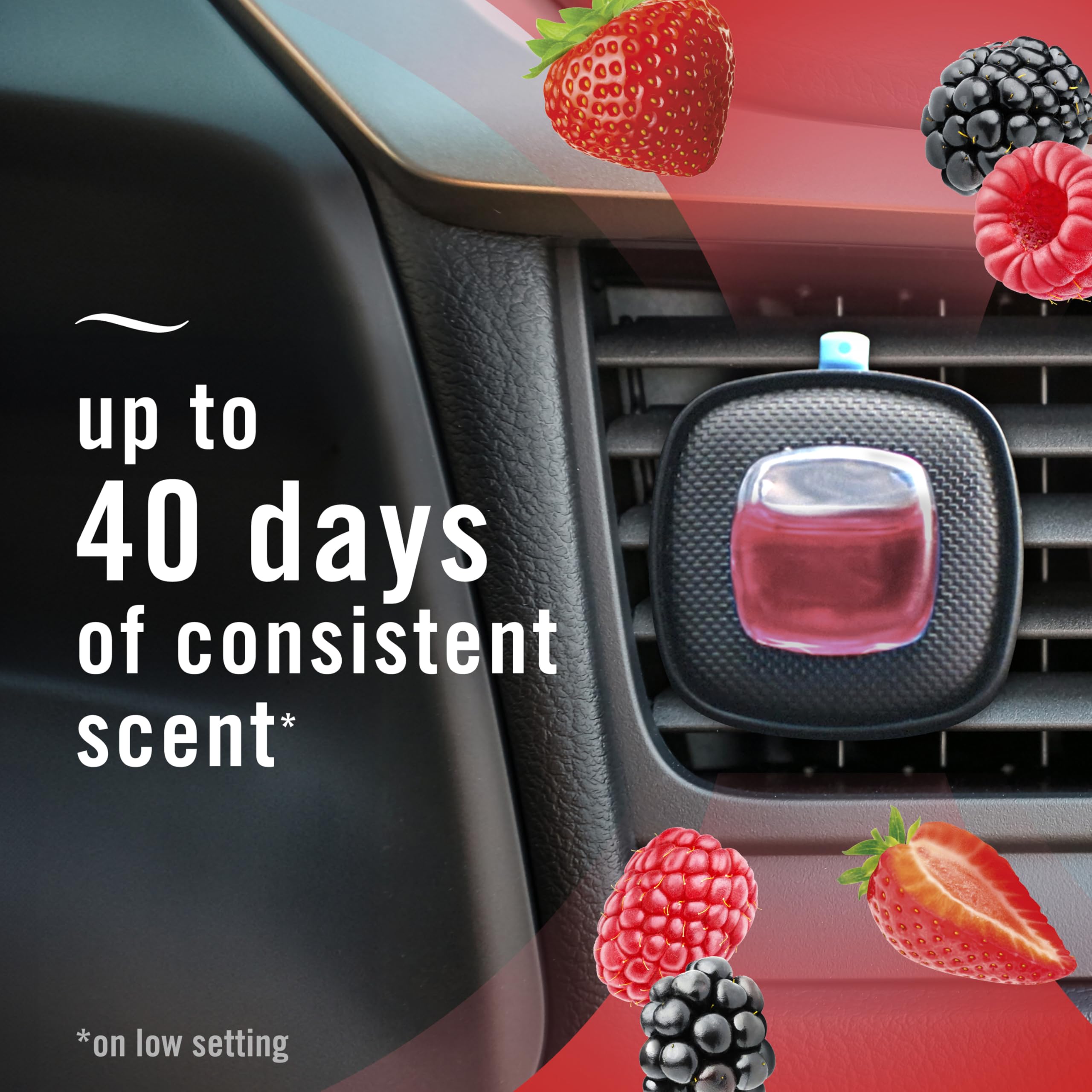 Febreze Car Air Freshener Vent Clip, Berry & Bramble Scent, 0.06 oz, 2 Count, Model P_1446