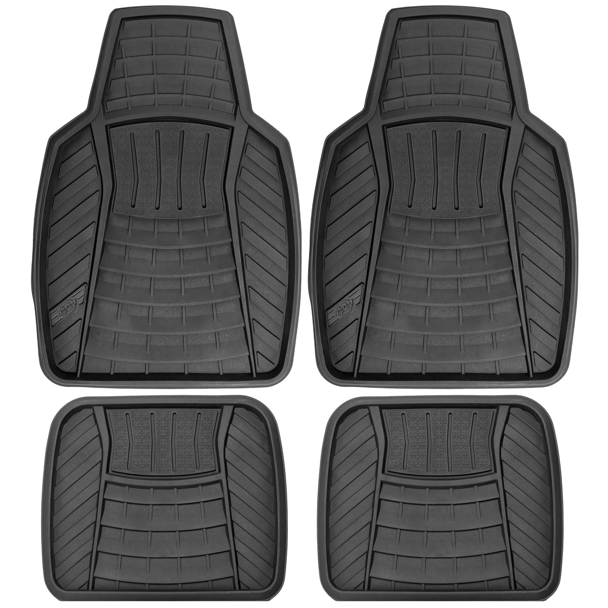 Custom Accessories 4-Piece Anodized Sport Floor Mats, All-Weather Car Floor Mats, Trim-To-Fit Mats For Cars, Trucks, Suvs, All-S