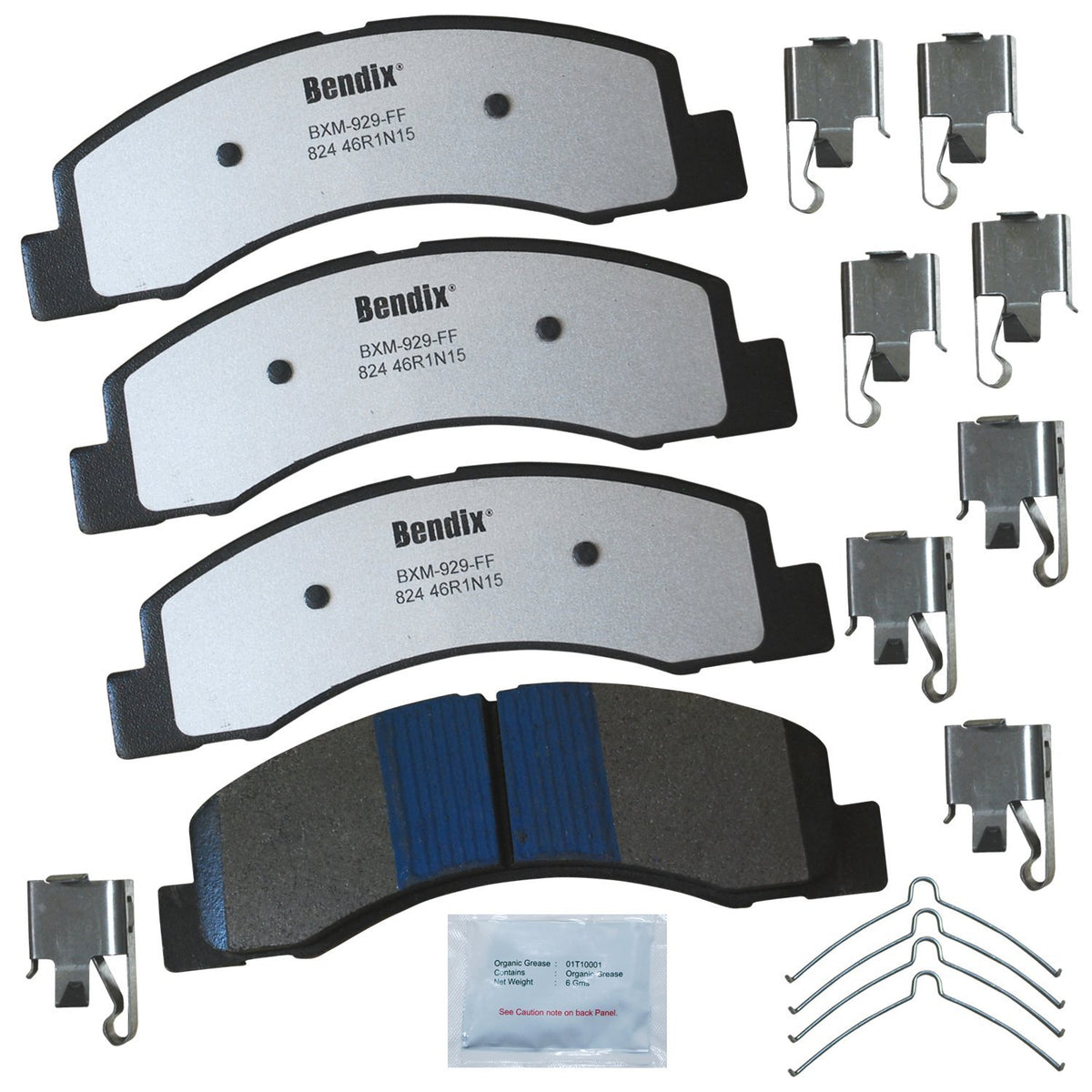 Bendix Fleet Metlok Mkd824Fm Semi-Metallic Front Brake Pads For Ford Excursion 2005-2000, F-250 2008, F-250 Super Duty 2004-1999