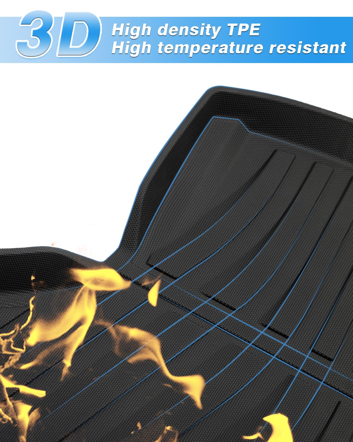 Powerty Trunk Mat For 2022-2025 Honda Civic Sedan (Not For Hatchback) Accessories Cargo Mats Tpo All Weather Cargo Liner Heavy-D