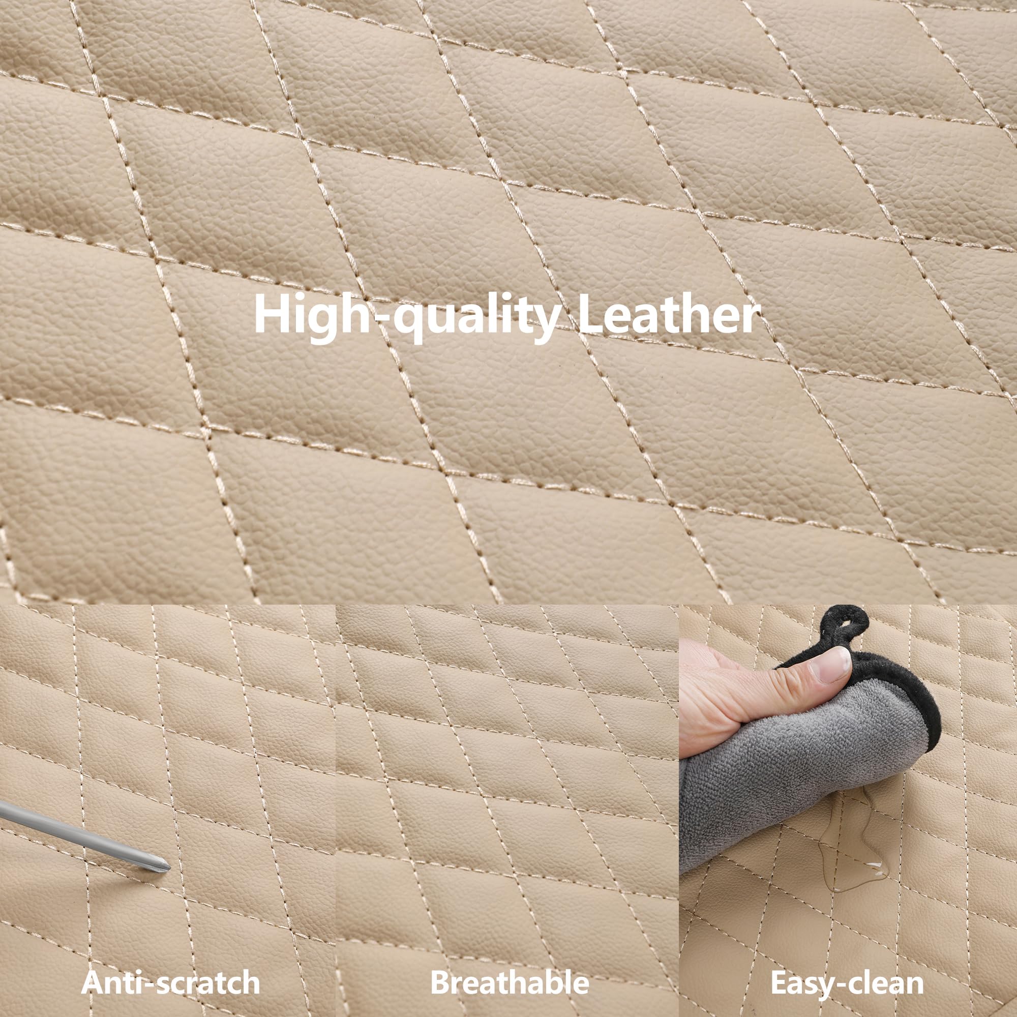 HChengkikz Car Seat Covers,Breathable and Waterproof Leather Seat Covers,Luxury PU Universal Fit Automotive Airbag Compatible fo