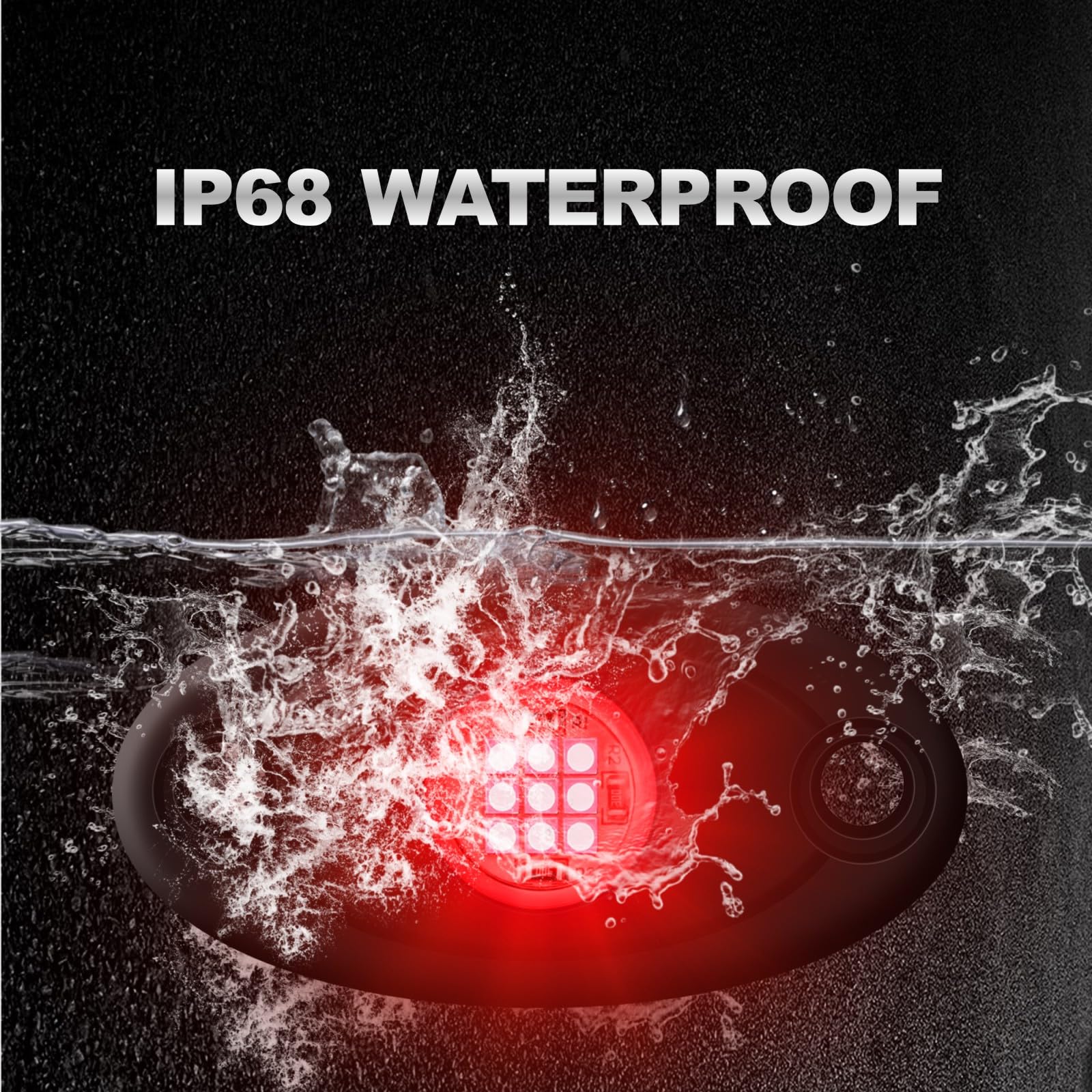 Ly8 4Pods Led Rock Lights Kits For Car Trucks Atv Utv Suv Boat Underbody Glow Trail Rig Light Waterproof (Red)