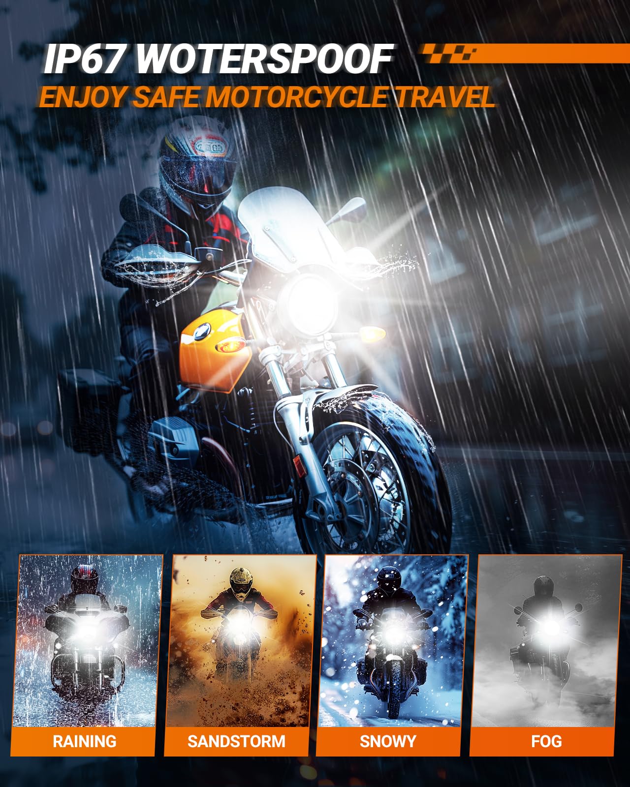 Sealight M1H4/9003 Bulbs For Motorcycle, H4 Driving Light Super Brighter Powersport 9003 Motorcycle Bulbs, Or Fog Bulbs, Plug An