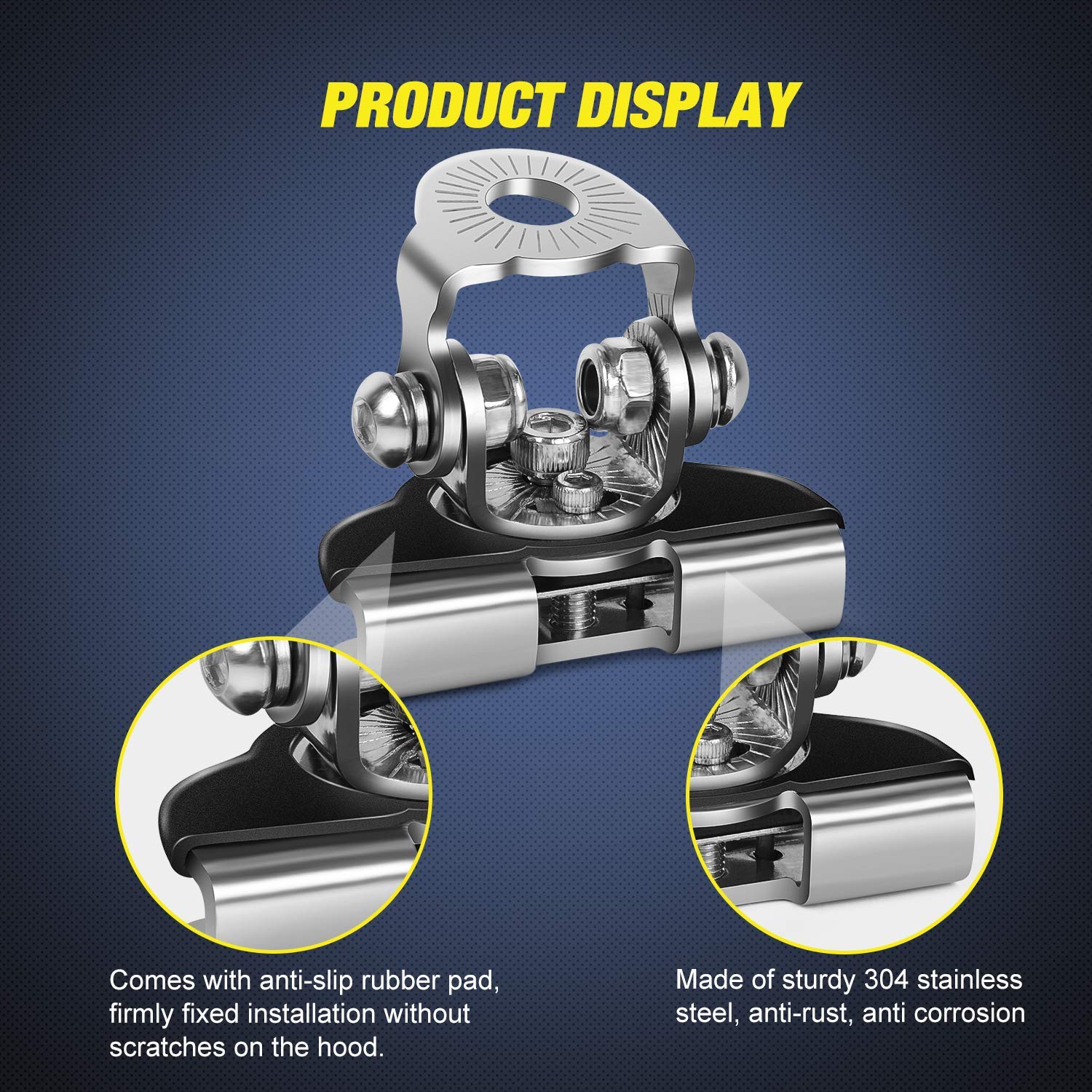 Led Light Bar Mounting Bracket, Nilight 2Pcs Universal Adjustable Pillar Hood Led Work Light Mount Bracket Clamp Holder For Off Road Jeep Truck Suv Installing Without Drilling, 2 Years Warranty