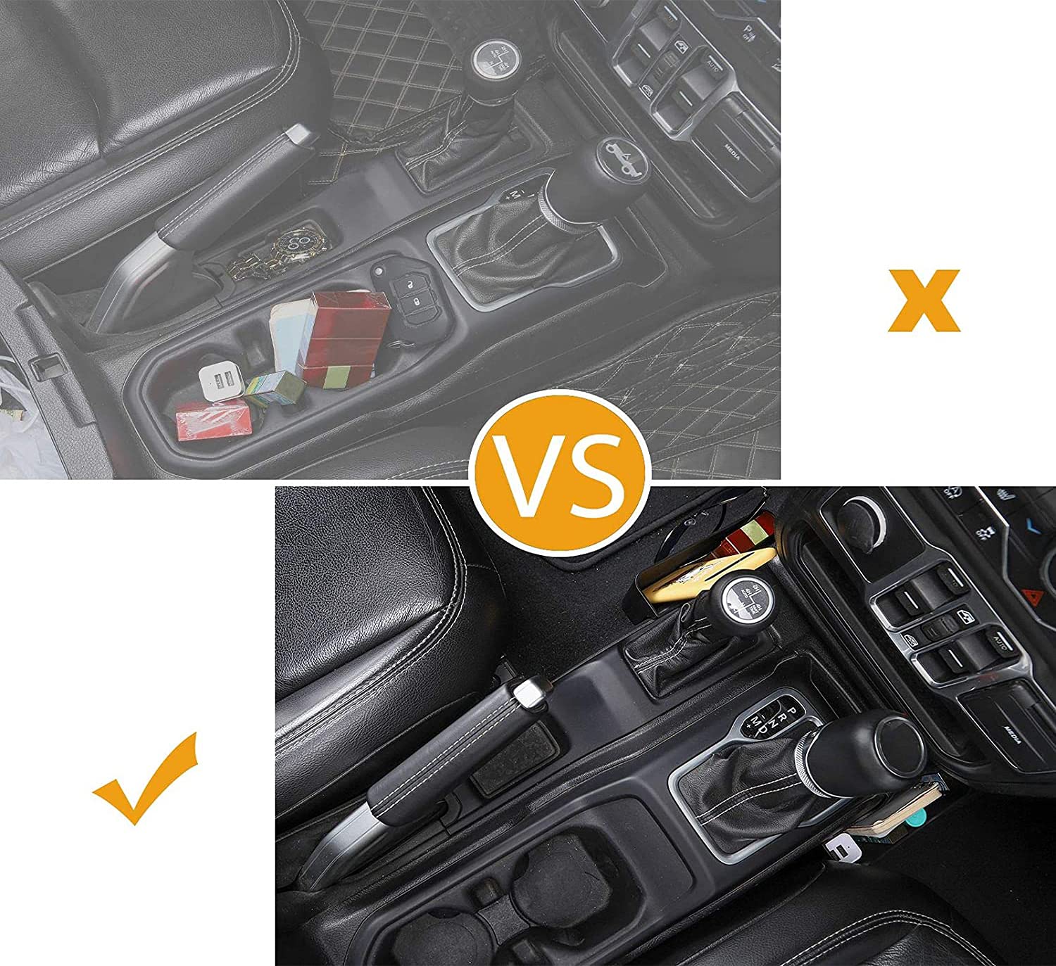 JWWY Update Gear Tray for 2018-2024+ Jeep Wrangler JL JLU & Gladiator JT Gear Shift Shifter Storage Box Center Console Compartme