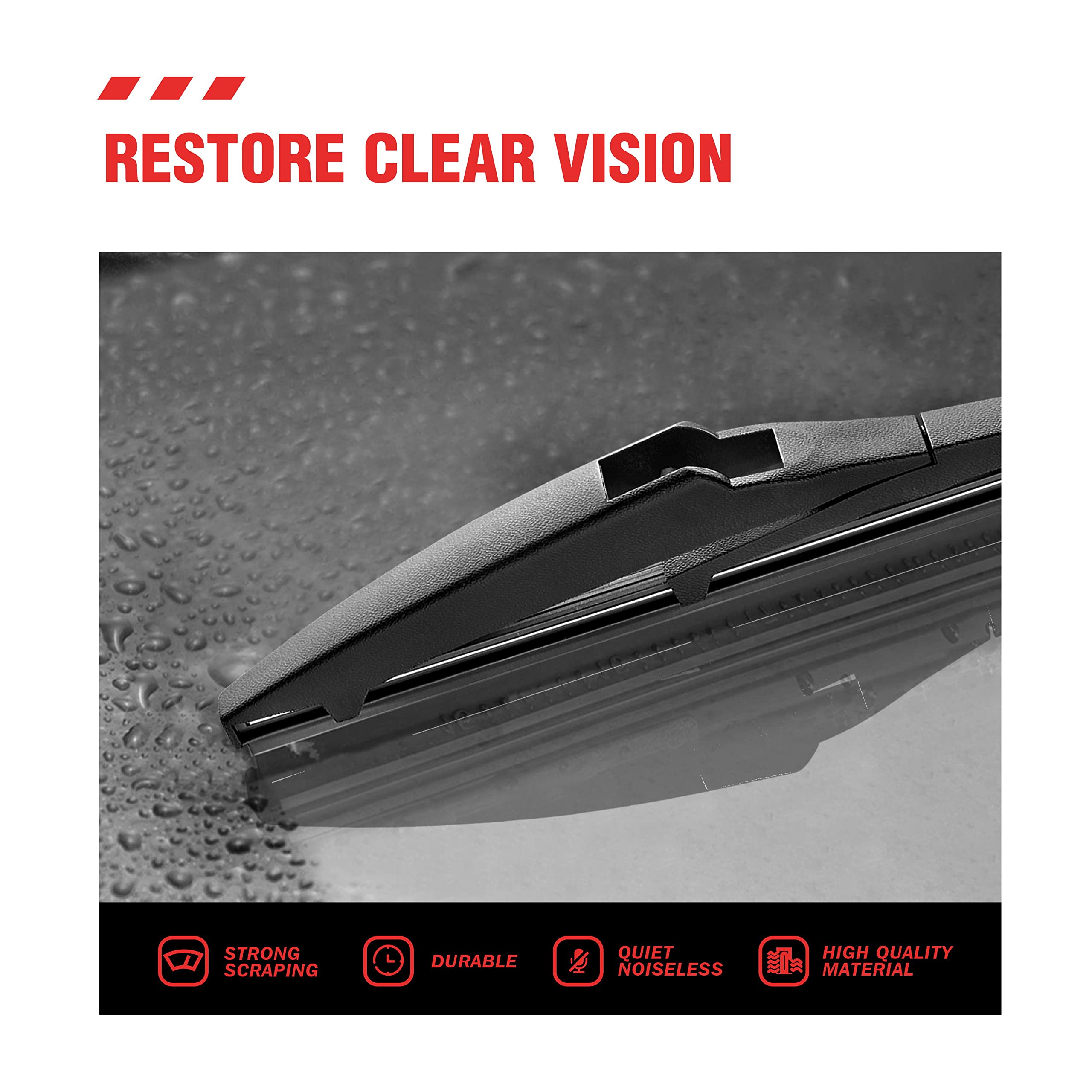 Rear Wiper Blade 10 Inch Replacement For Chevrolet Trax 2022-2013/ Honda Cr-V 06-02/ Jeep Compass 17-07 Patriot 17-07/ Ford Esca