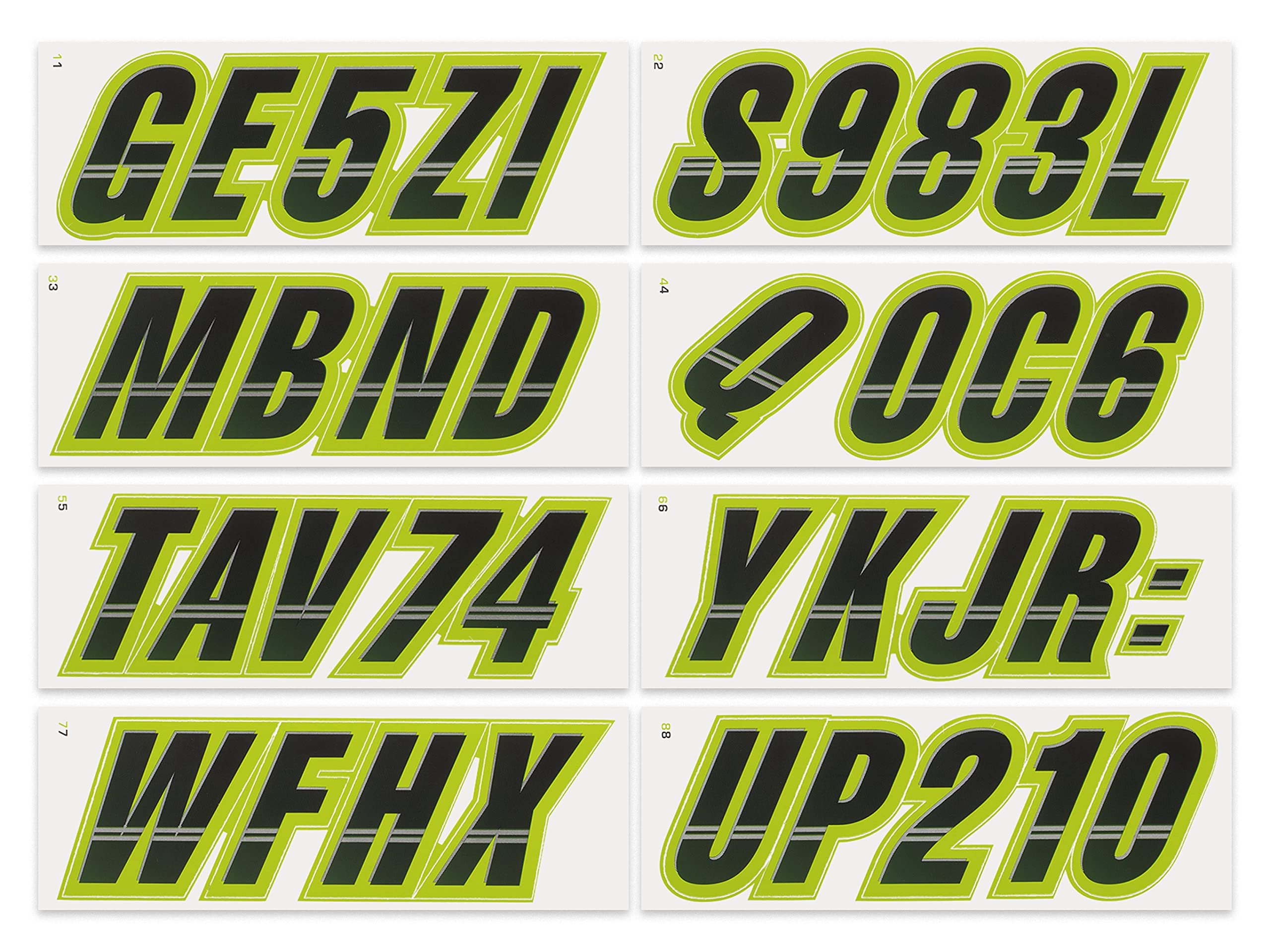 Stiffie Techtron Black/Jade 3 '' Boat & Pwc Registration Decals  Numbers Letters Stickers