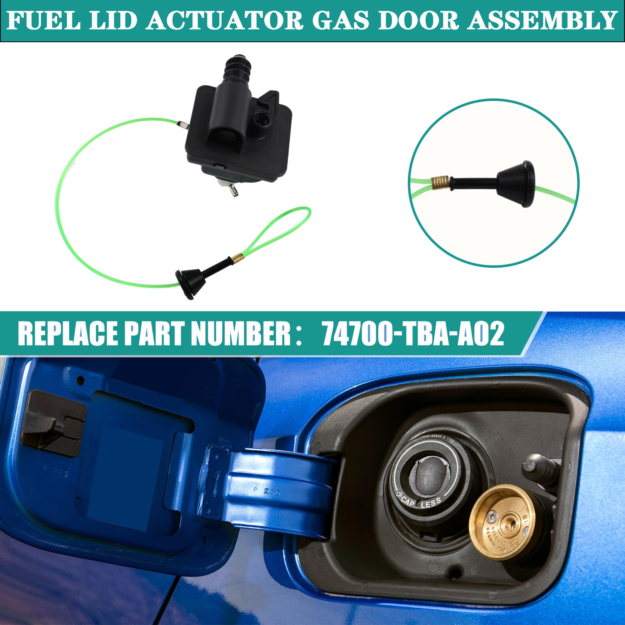 YzusGomumu 74700-TBA-A02 Car Fuel Lid Actuator Gas Door Assembly Compatible with 2016 2017 2018 2019 2020 2021 Honda Civic Fuel