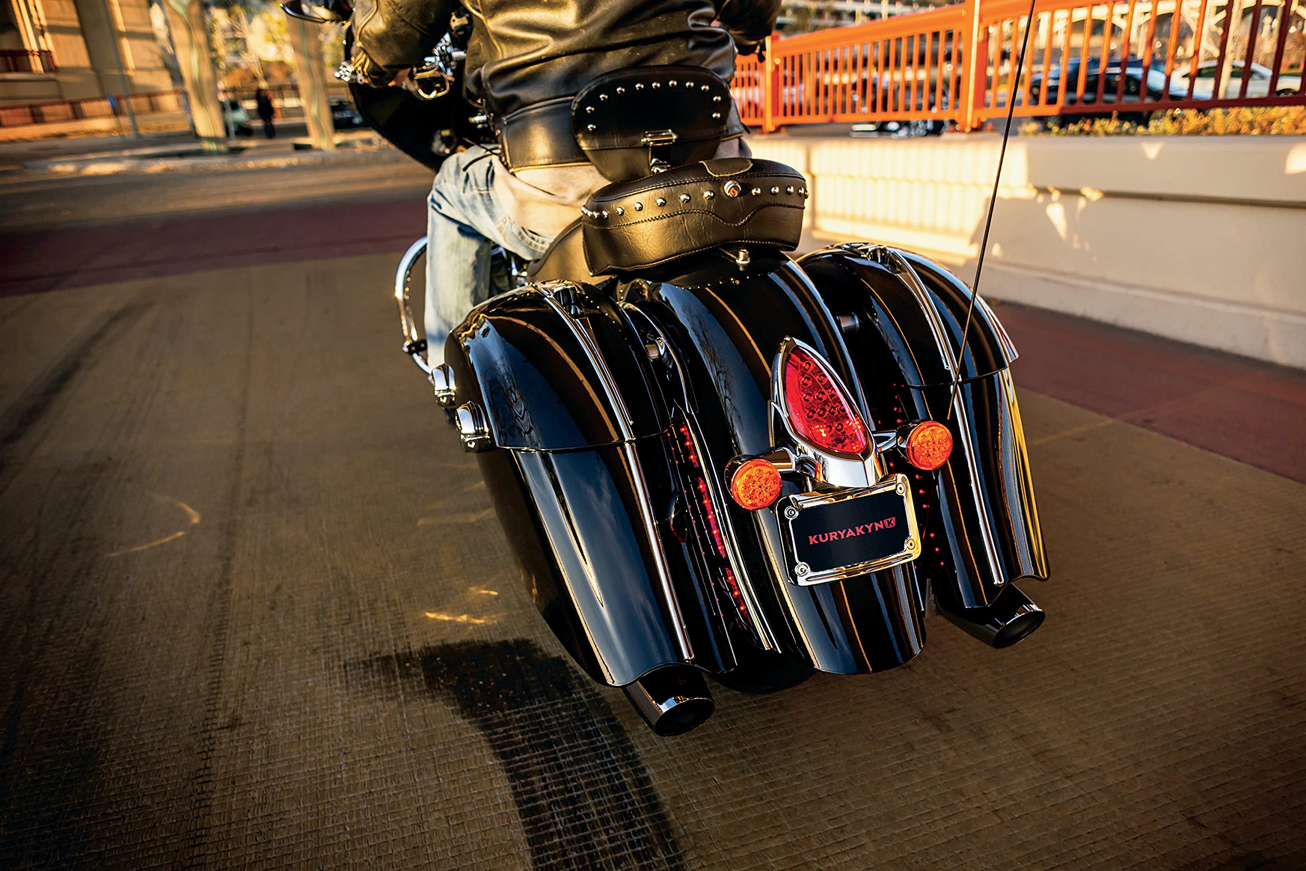 Kuryakyn 2898 Led Rear Fender Strip Lights Plug-&-Play For Indian Motorcycles, Chrome