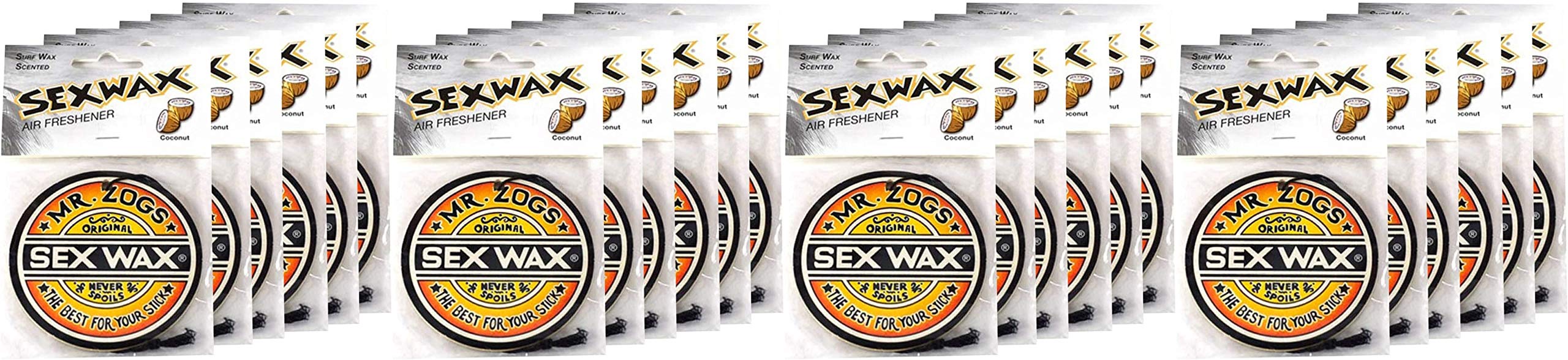 Sex Wax Air Freshener (24-Pack, Coconut Scent) - Original Coconut Scent 3'' Diameter String For Hanging Air Freshener