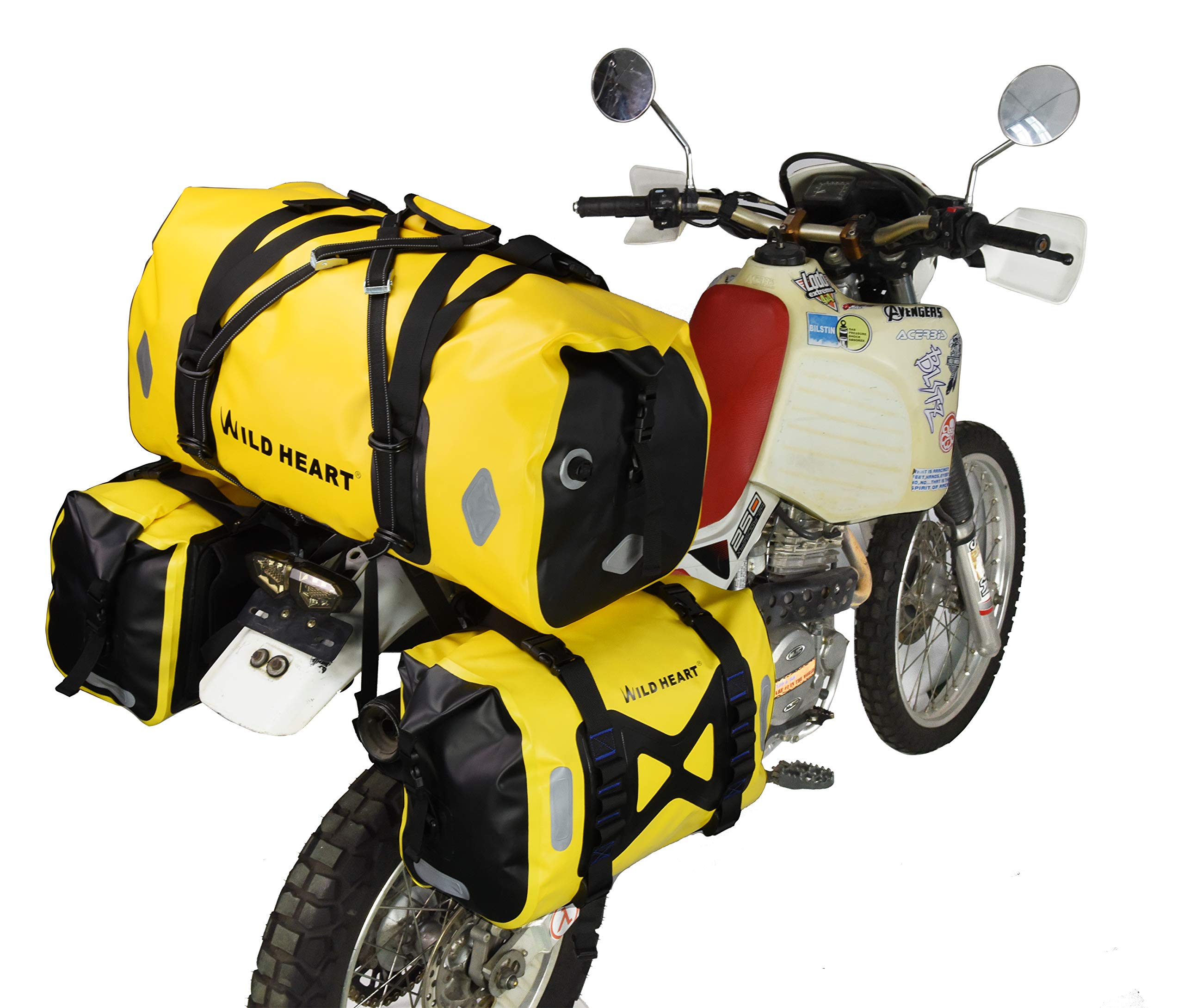 Wild Heart Waterproof Bag Motorcycle Saddlebag 50L Tank Bag Motor Side Bag (Yellow)