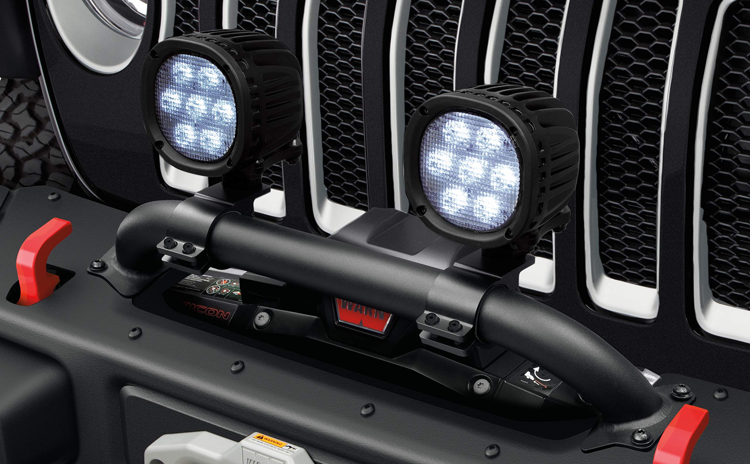 Mopar 82215729 Winch Guard Light Mounting Bracket Light Mounting Bracket For Mounting Off-Road Lights To Winch Guard. Kit Includes Brackets For Mounting Two Round 5-Inch Or 7-Inch Lights