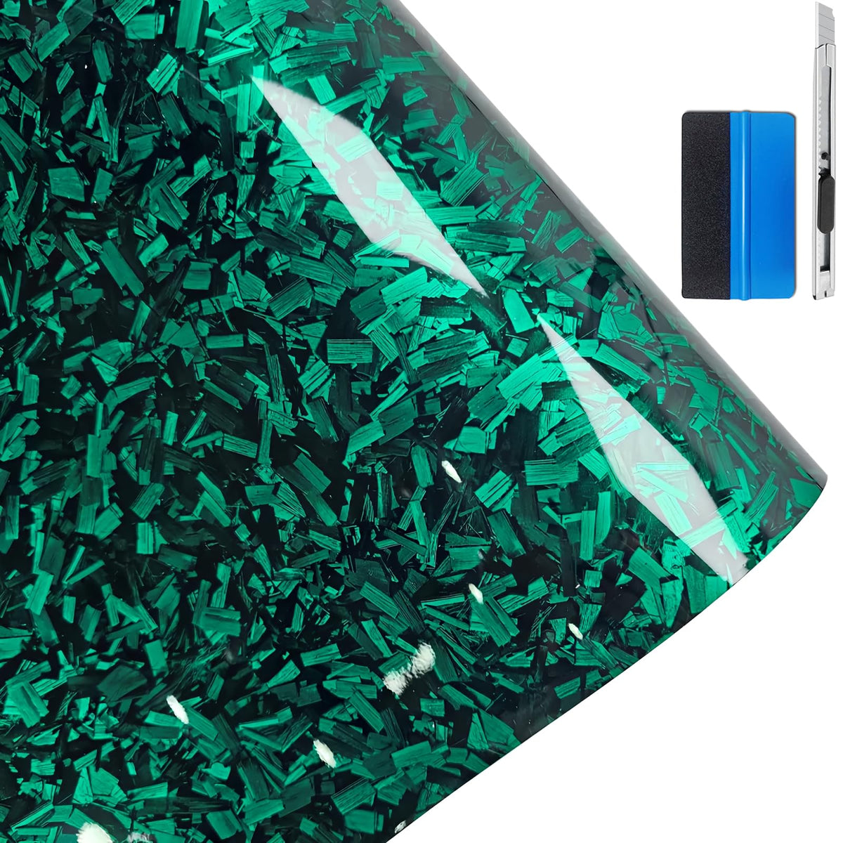 Lzlrun Forged Gloss Carbon Fiber Black Vinyl Wrap Roll Air Release Sticker Sheet WBCARB0CF5K685L