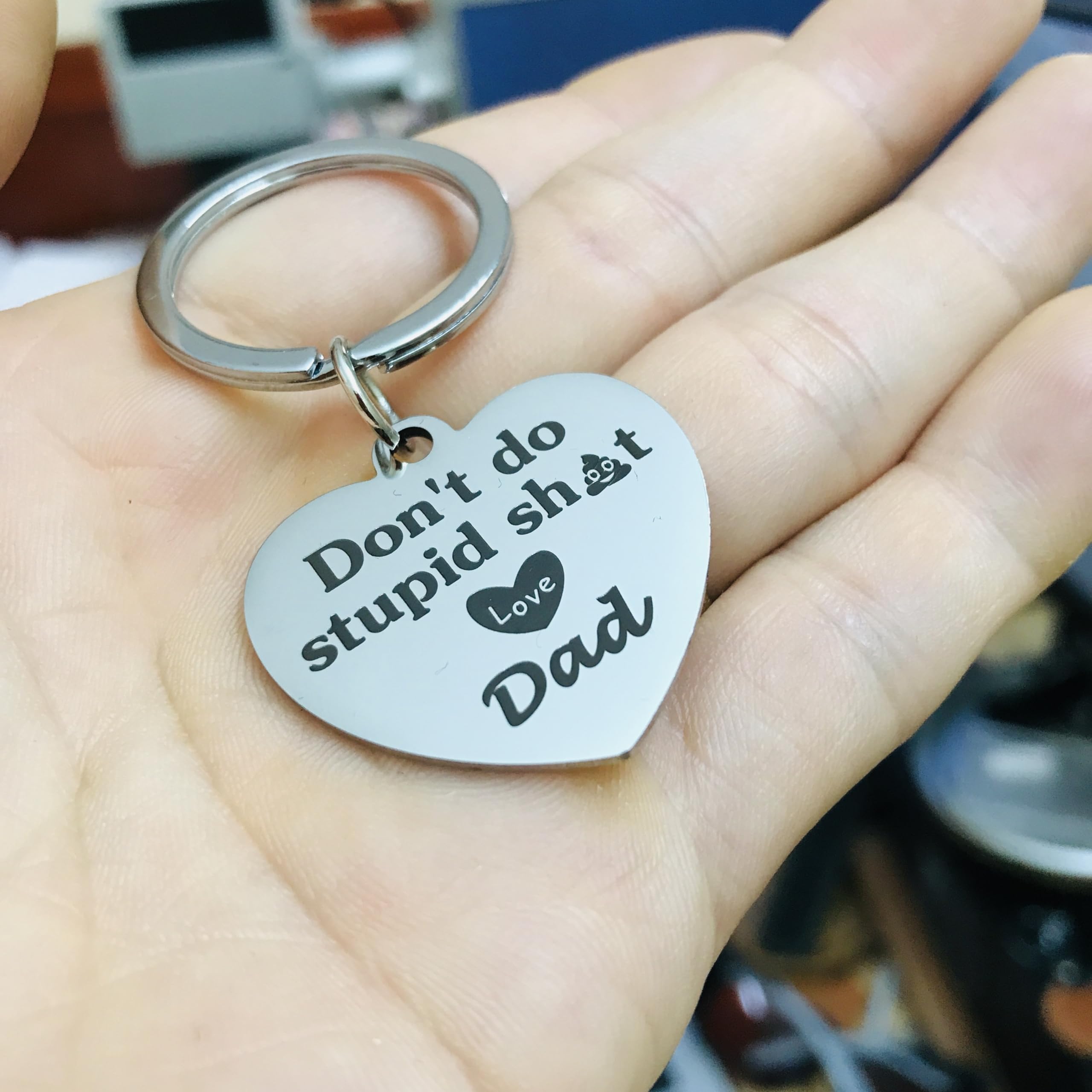 Funny Gifts For Teenage Teen Boys Girls Don'T Do Stupid Sh*T Love Dad Daddy Keychain Son Daughter Mother'S Day Father'S Day Grad