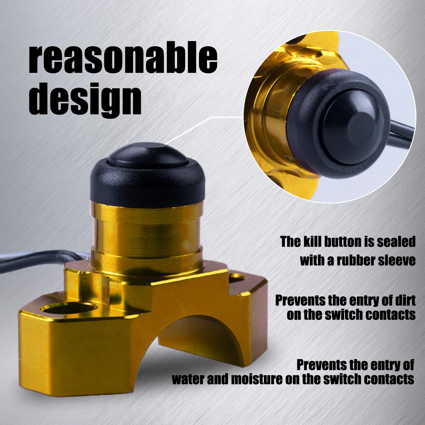 Oraevy Cnc Universal Motorcycle Engine Stop Start Kill Switch Button With Mounting Backplate Compatible With Suzuki Rmz250 Rmz45