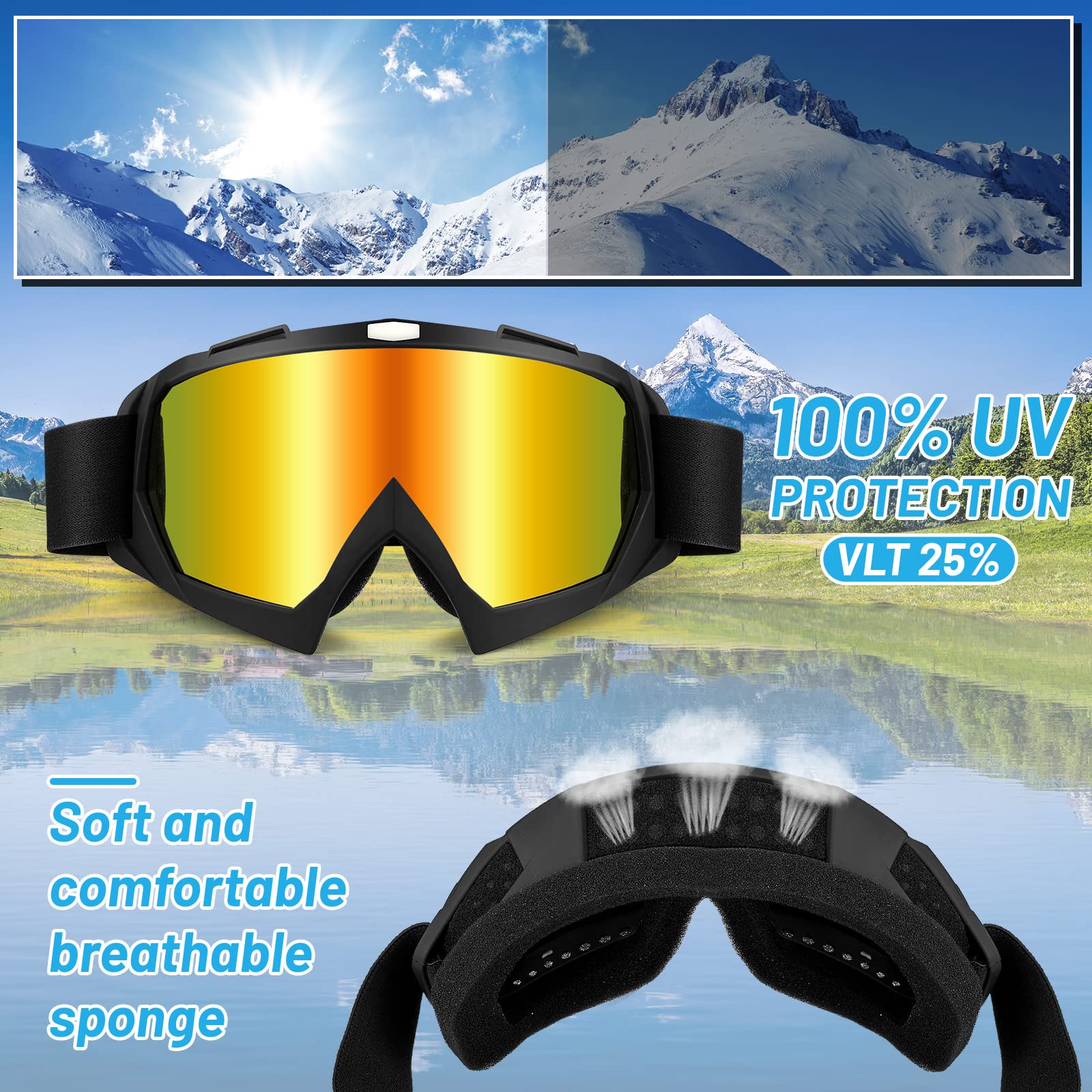 6 Pair Dirt Bike Motorcycle Goggles ATV Goggles Motocross Eyewear Dustproof Windproof Racing Goggles Riding Anti Scratch Glasses