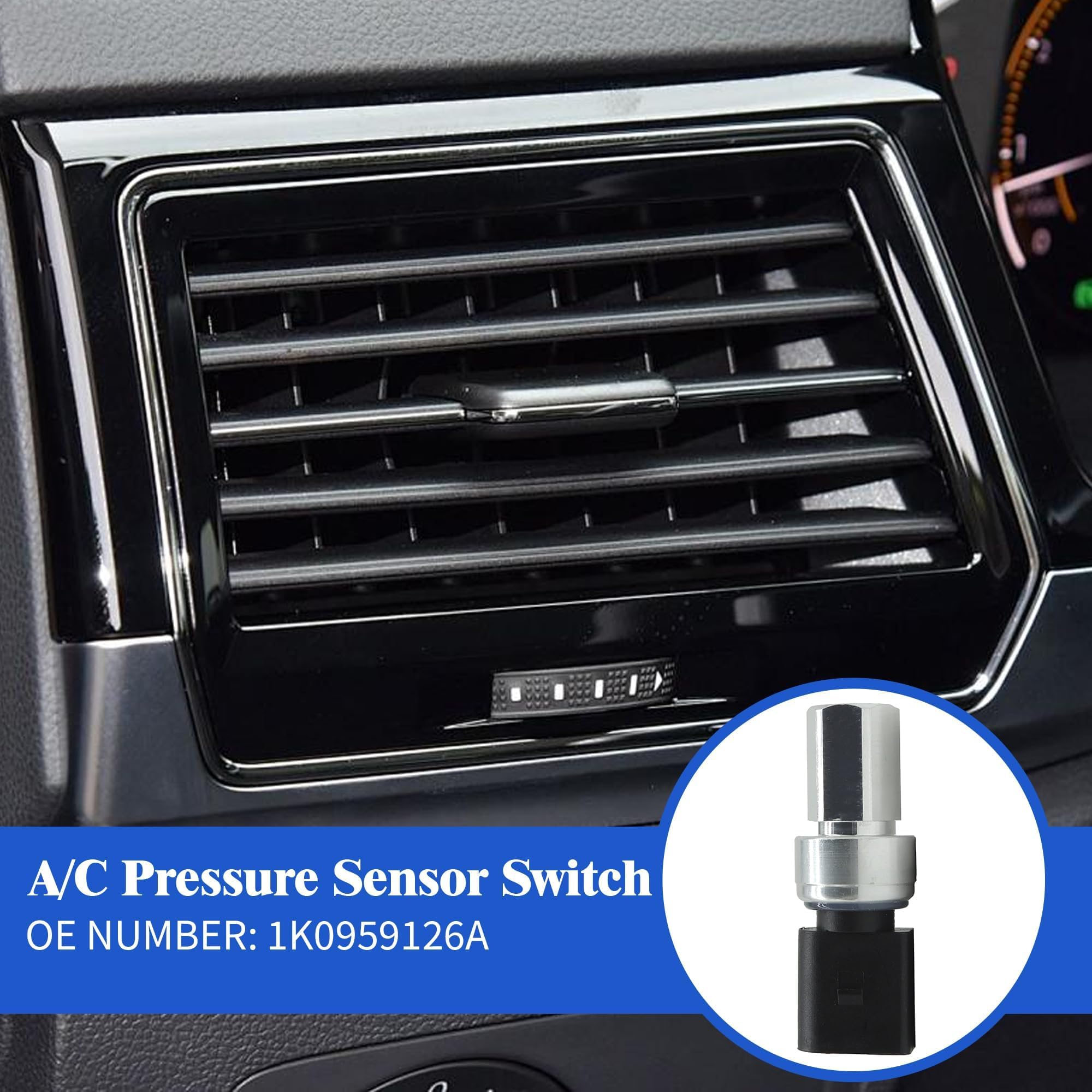 Hisport 1K0959126 A/C Air Conditioner Pressure Sensor Switch - Compatible With Volkswagen Touareg Tiguan Rabbit Passat Jetta Gti