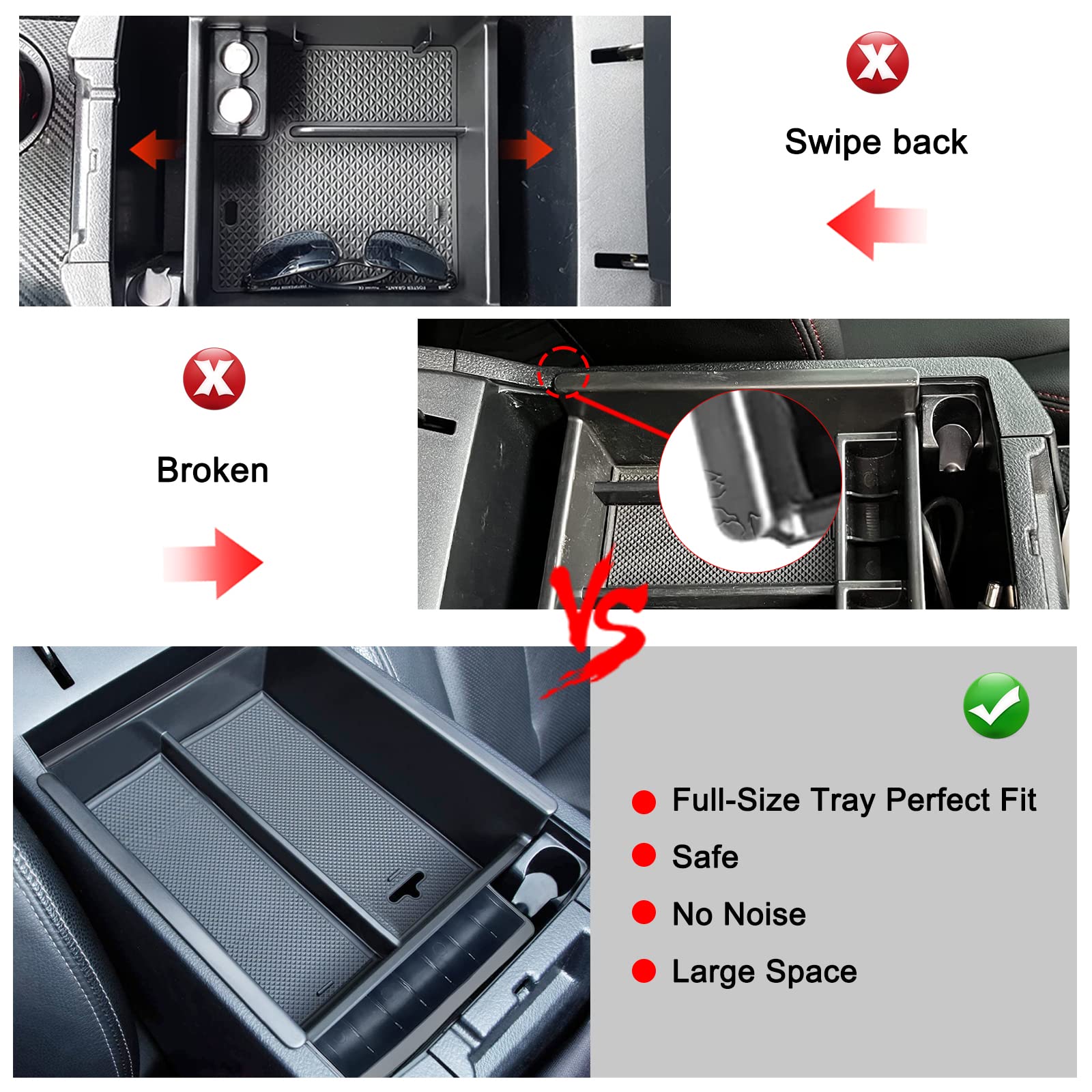 Diamooky Upgraded Center Console Organizer For Toyota 4Runner 2024 2023 2022 2021 2020 2019 2018 2017 2016-2010 Full Size Tray I