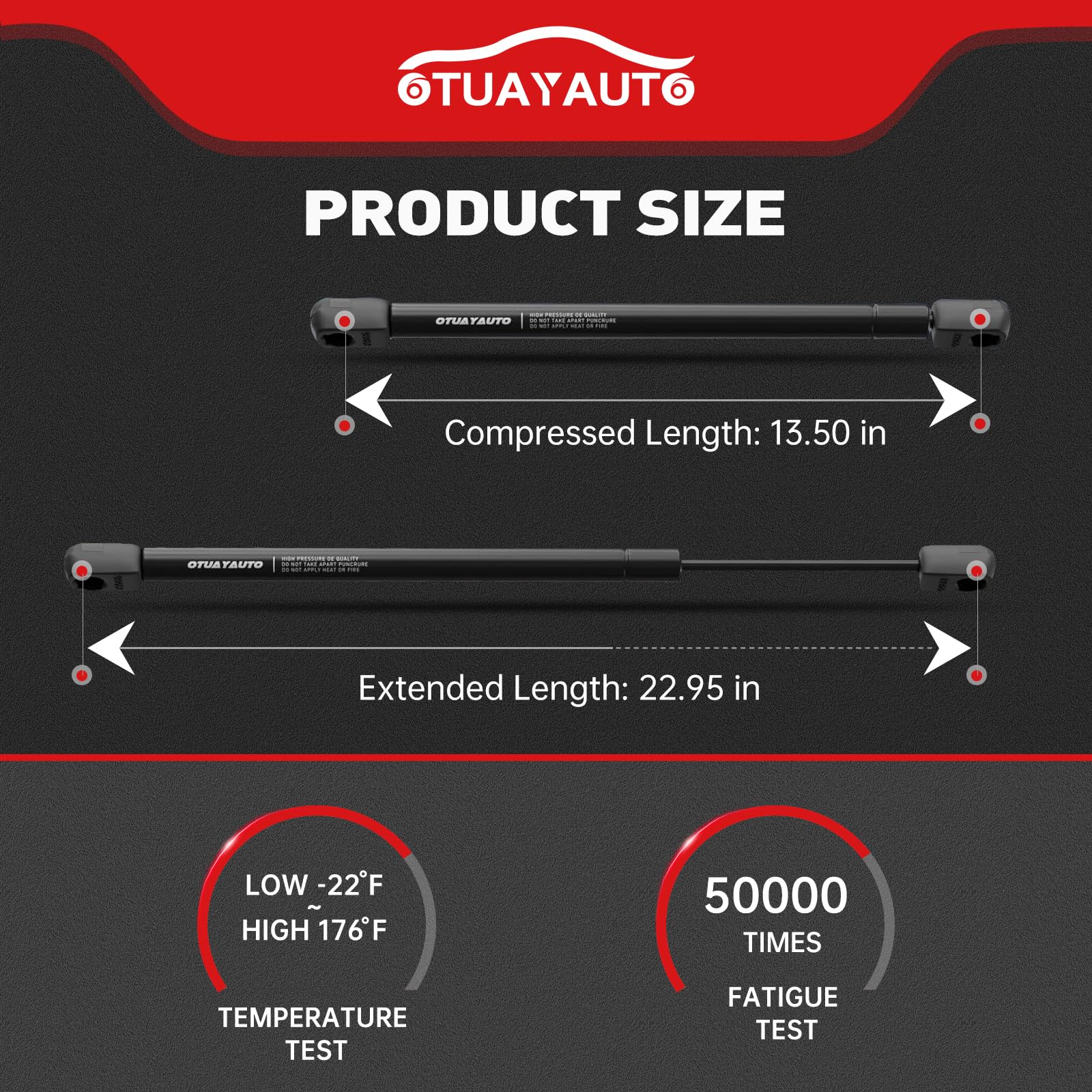 Otuayauto Rear Window Lift Supports - Replacement For Jeep Wrangler 2007-2010 Rear Glass Struts - Oem # 6602 Sg214054 (Set Of 2)