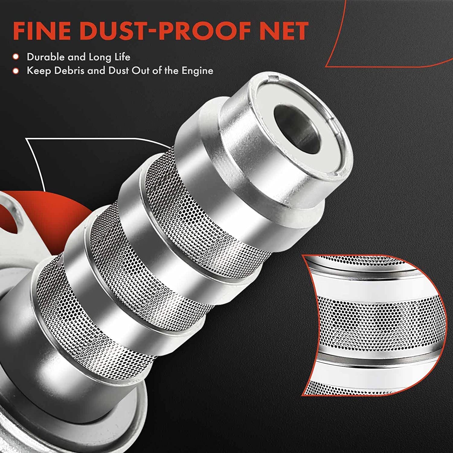 A-Premium 2-Pc Engine Variable Valve Timing (Vvt) Variable Camshaft Timing (Vct) Control Solenoid Compatible With Ford, Lincoln And Mercury Vehicles - 4.6L 5.4L 3V Engine - Replaces 8L3Z-6M280-B