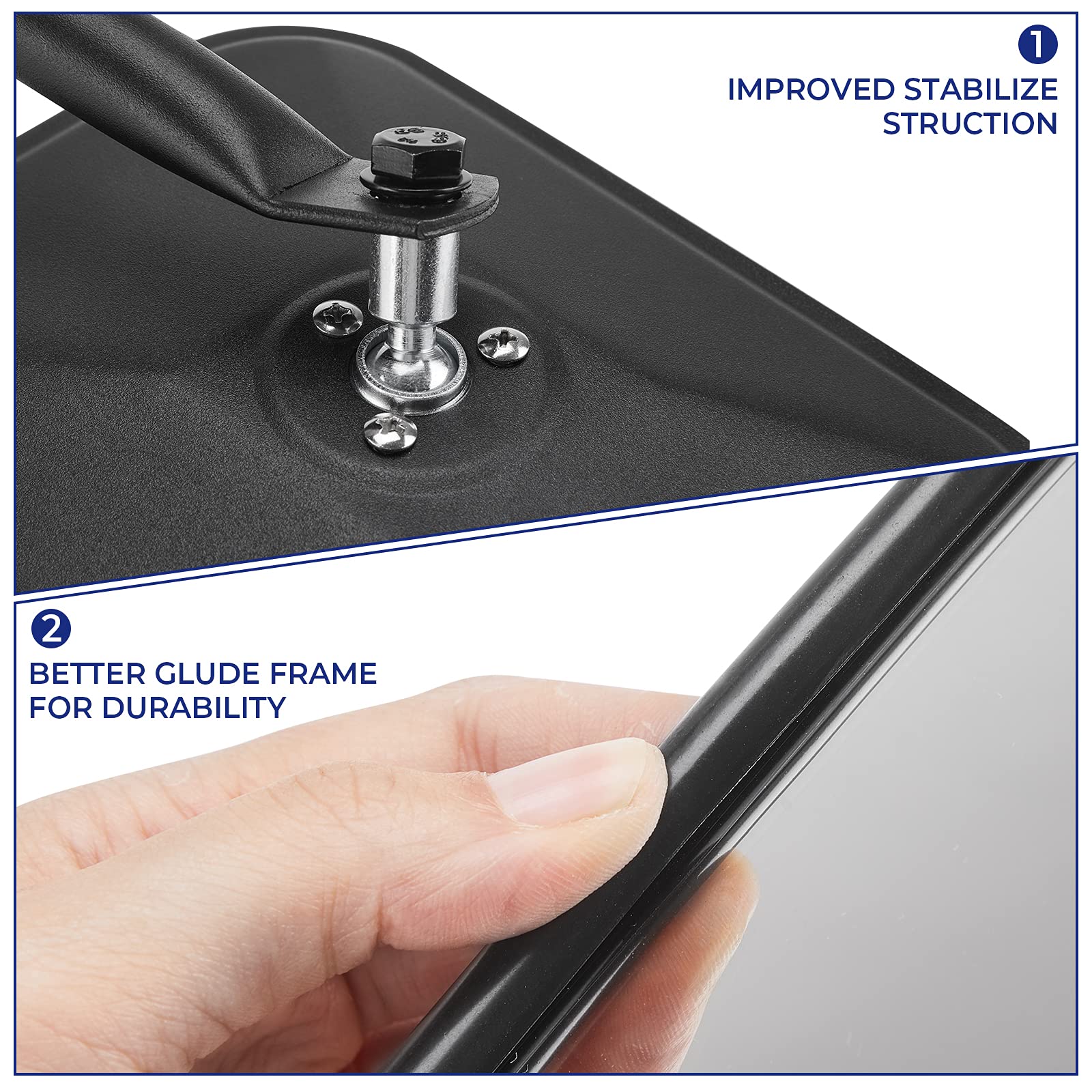 Qmparts Upgraded Mirrors Doors Off Compatible With Wrangler Tj Jk Jku, No Vibrate & Wobble Side View Mirrors, Easy-Install Quick