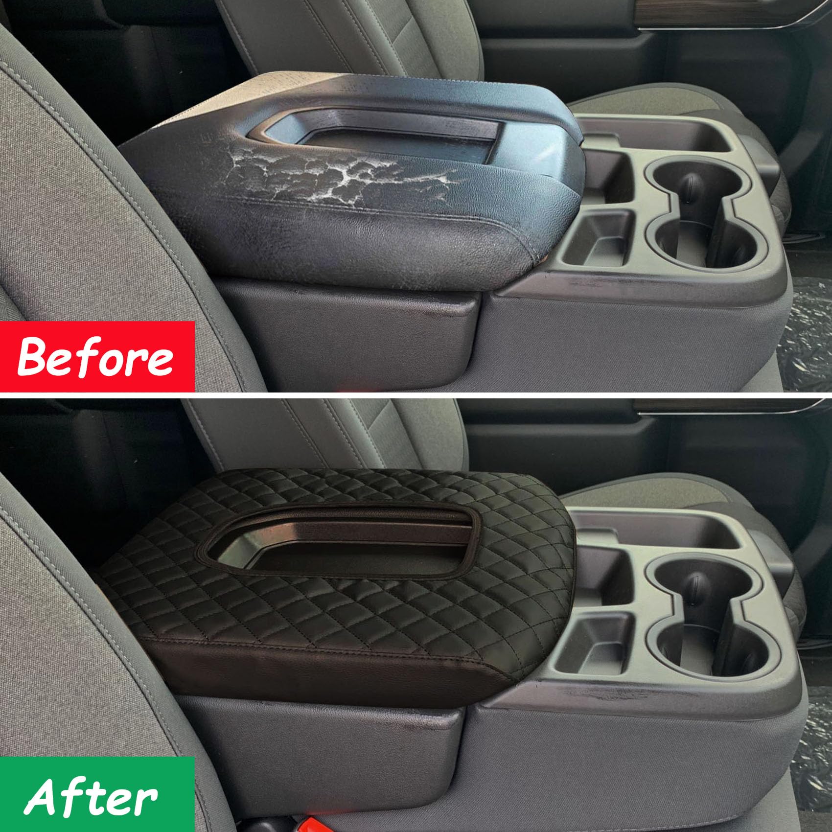Zxiaochun Center Console Cover Compatible With 2019-2024 2025 Chevy Silverado/Gmc Sierra Jump Seat Accessories, Middle Console A