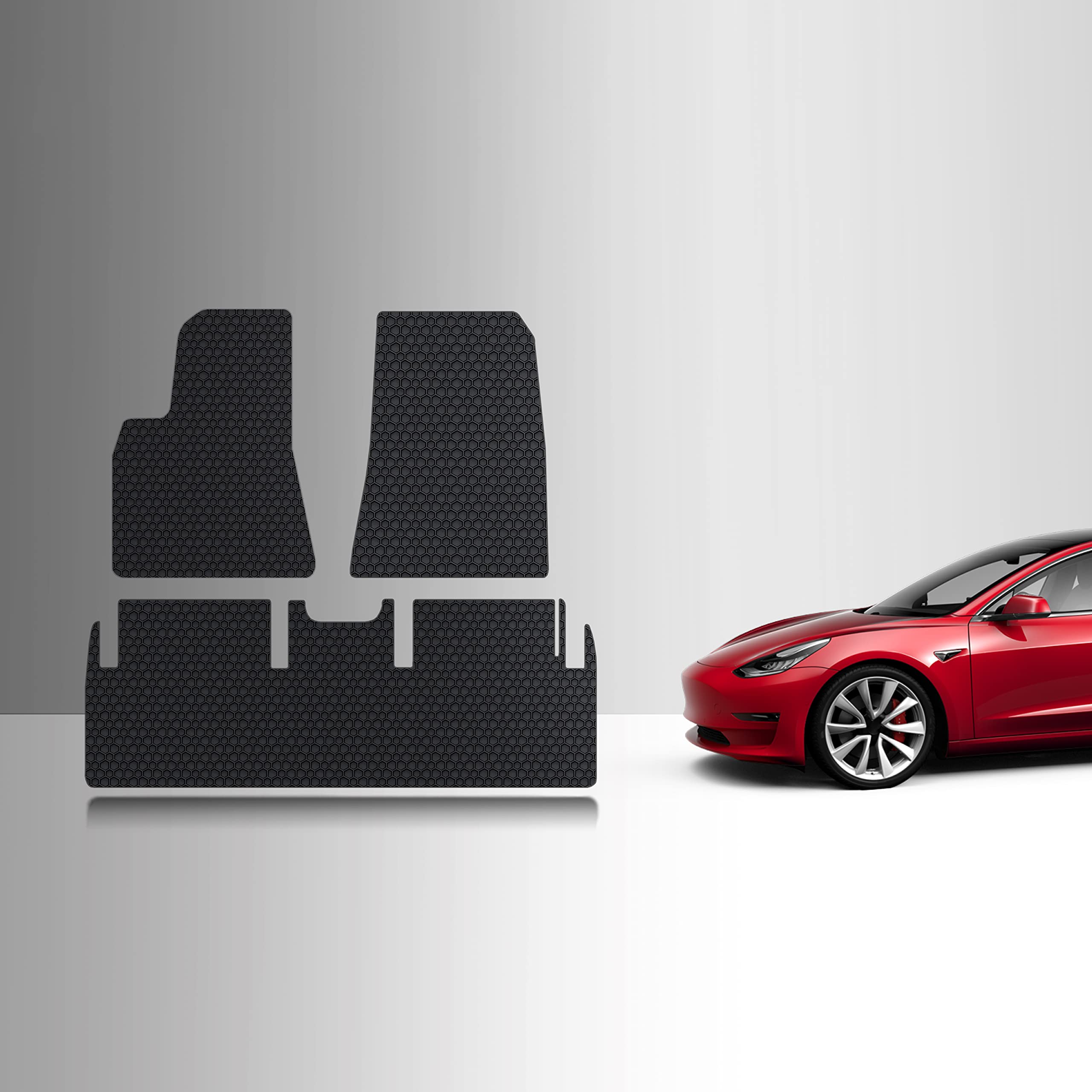 Toughpro Floor Mats Accessories Set For Tesla Model 3 All Weather Heavy Duty (Made In Usa) Black Rubber After Aug 2019 Jan 2020