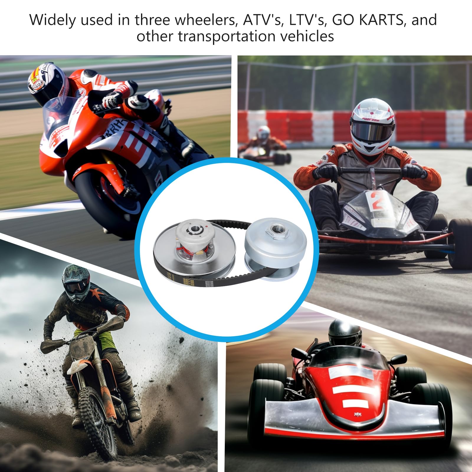 BLACKHORSE-RACING 40 Series 1'' BORE GO Kart CVT Torque Converter Driver Clutch FIT Comet 40/44 + 3/4'' Driven Clutch Comet Kit