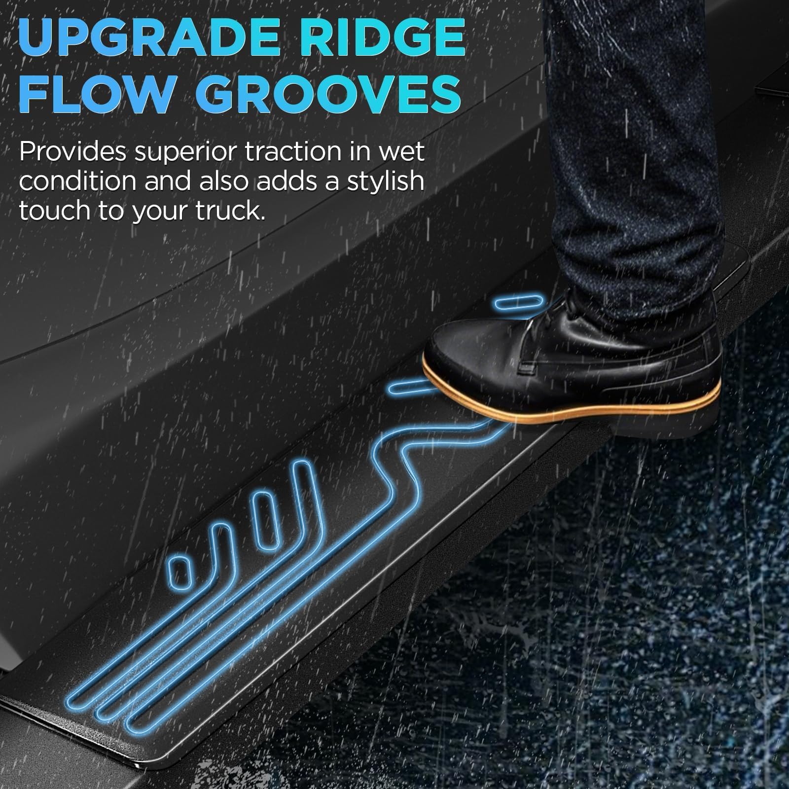 Pz 6.5'' Double Cab Running Boards For 2007-2018 Chevy Silverado/Gmc Sierra 1500, 2007-2019 For 2500Hd 3500Hd 2019 Ld, Black Alu