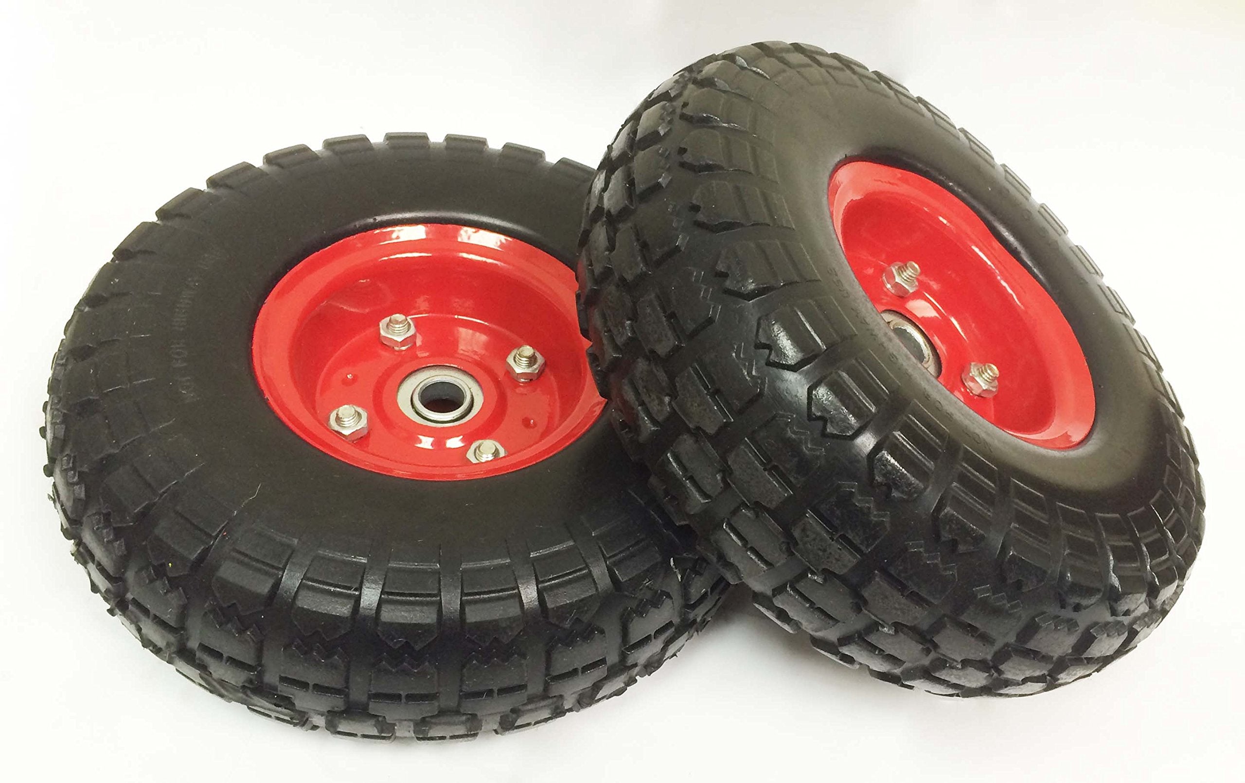 Libra 10'' Flat Free Solid Tire Wheel 4.10/3.50-4 W 5/8'' Center Bore For Dolly Handtruck Cart Generator Set 2-27019