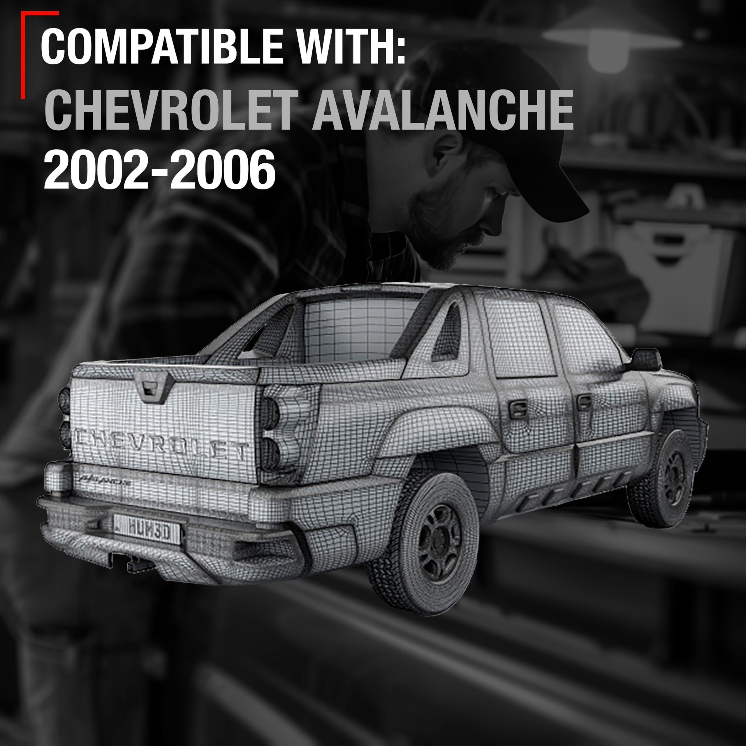 T1A Tailgate Handle Bezel Replacement - Compatible With 2002-2006 Chevrolet Avalanche 1500, 02-06 Chevrolet Avalanche 2500 - Tex