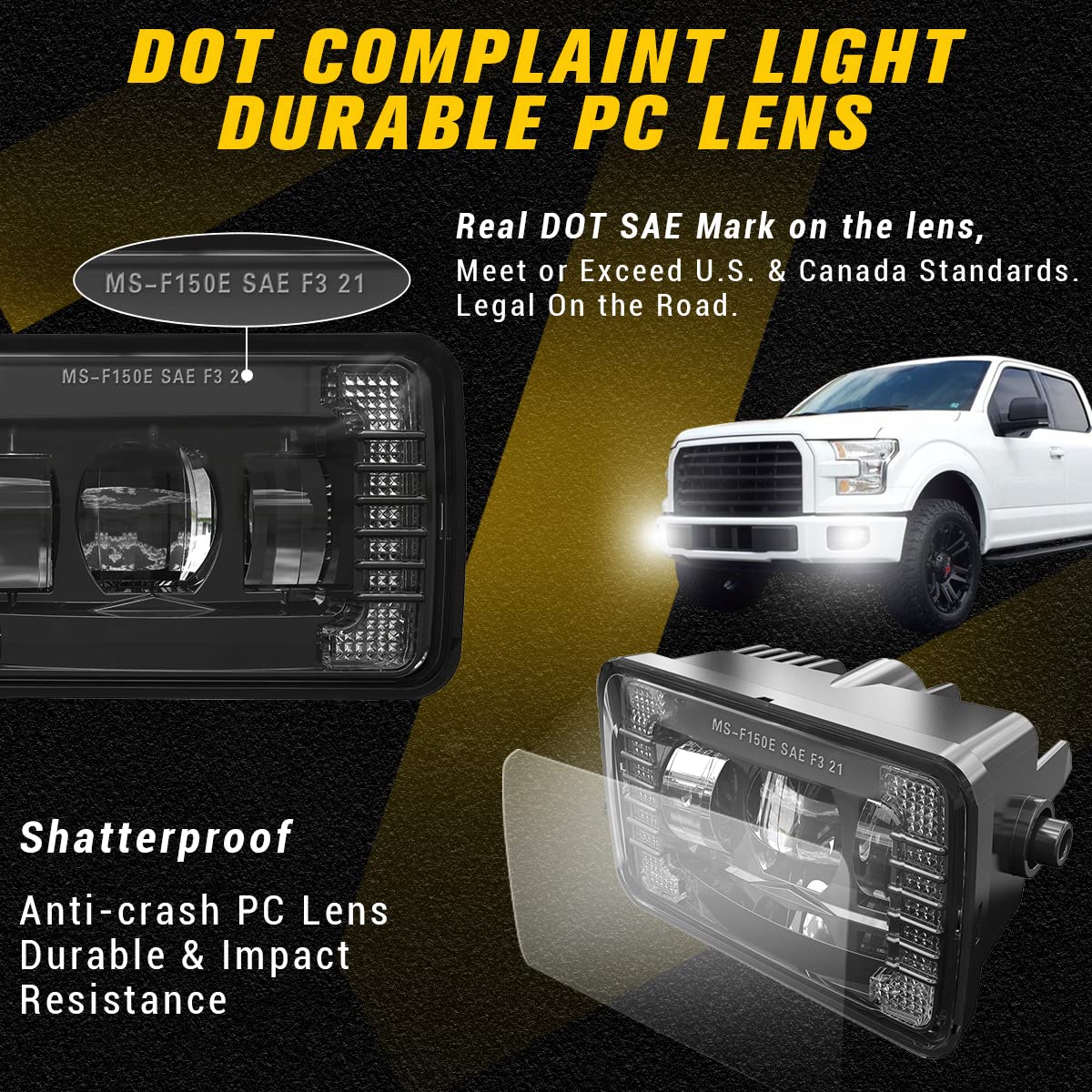 Z-Offroad New Led Fog Lights Assembly Dot Approved W/White Drl Compatible With Ford F150 2015 2016 2017 2018 2019 2020-1 Pair Bl