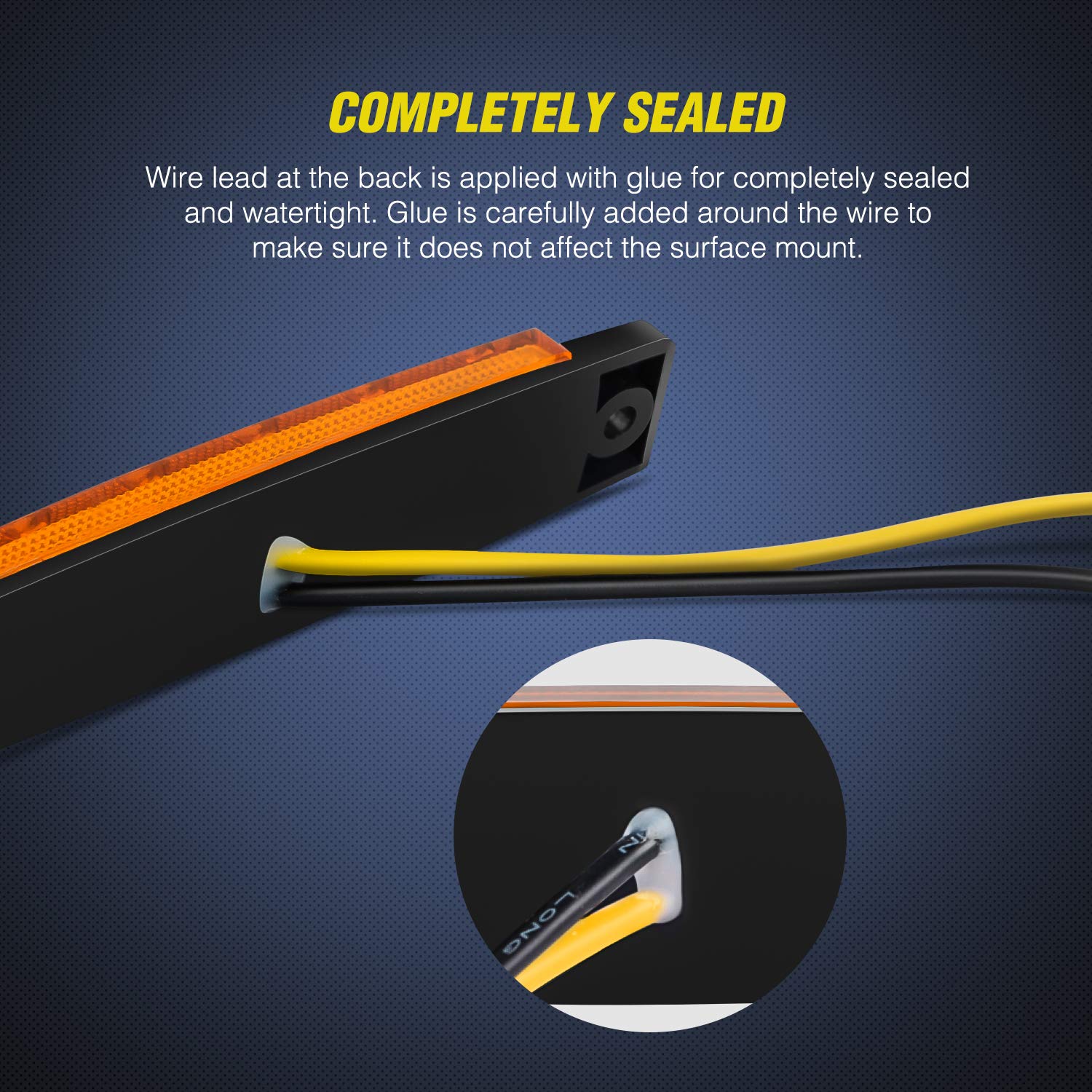 Nilight - Tl-13 10 Pcs Amber Red 3.8” 6 Led Amber Side Led Marker Clearance Indicator Light Rear Side Marker Light For Truck Trailer Rv Cab Boat Bus Lorry Led, 2 Years Warranty.