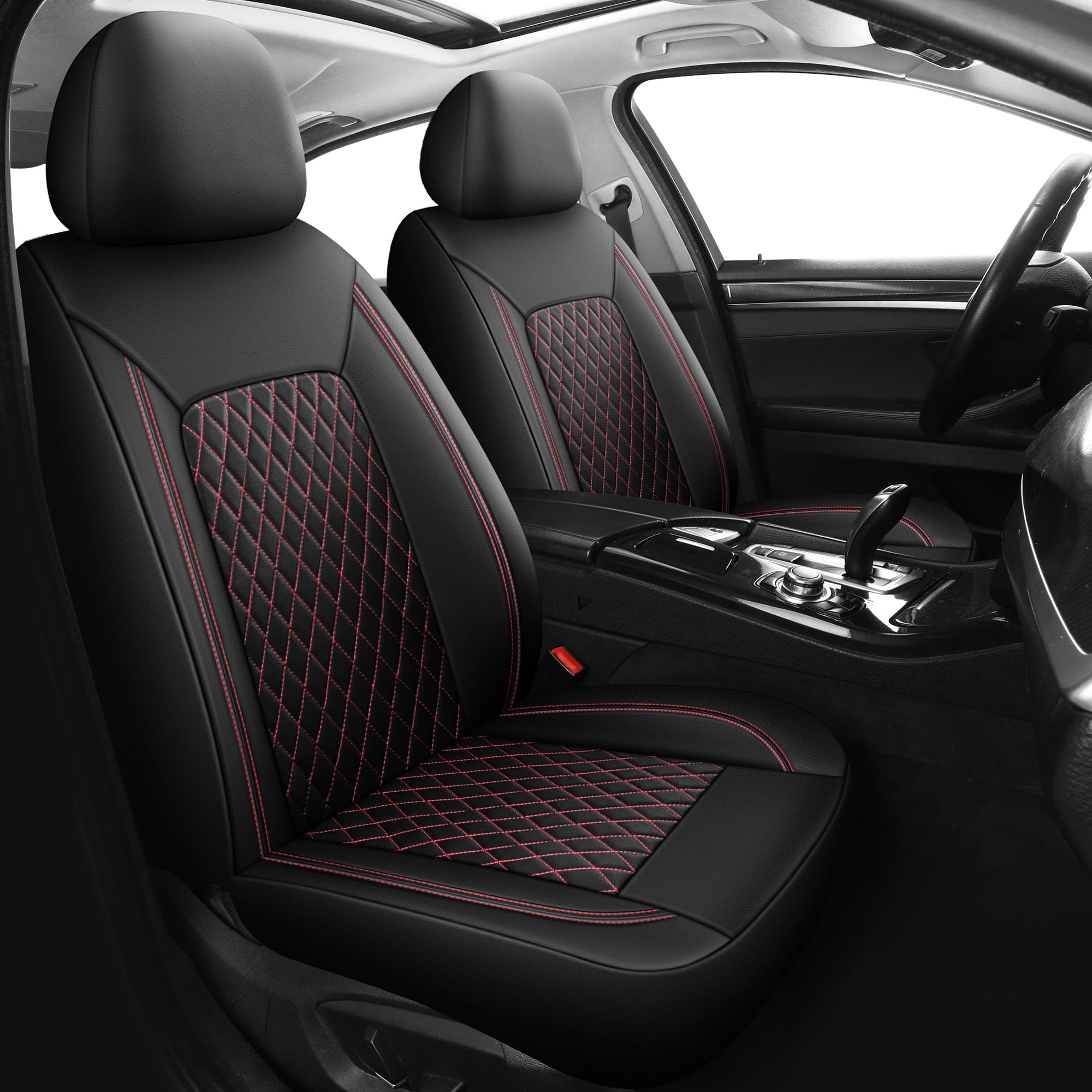 HChengkikz Car Seat Cover,Breathable and Waterproof Leather Seat Covers,Luxury PU Universal Fit Automotive Airbag Compatible for