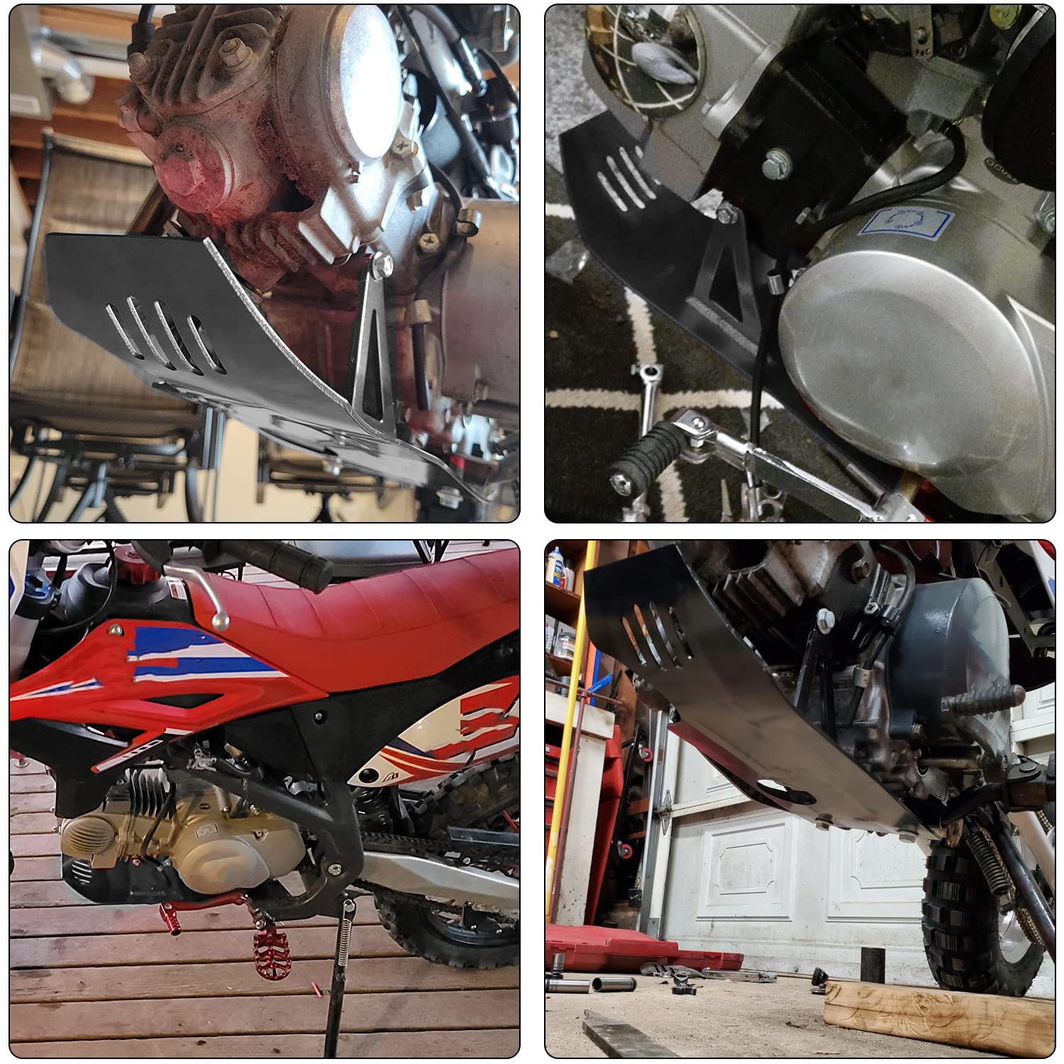 Grehua Aluminum Pit Bike Engine Skid Plate For 110Cc 125Cc 140Cc 50Cc 70Cc 90Cc Crf50 Xr50 Xr70 Cxr50 Ssr110 125 Coolster Apollo