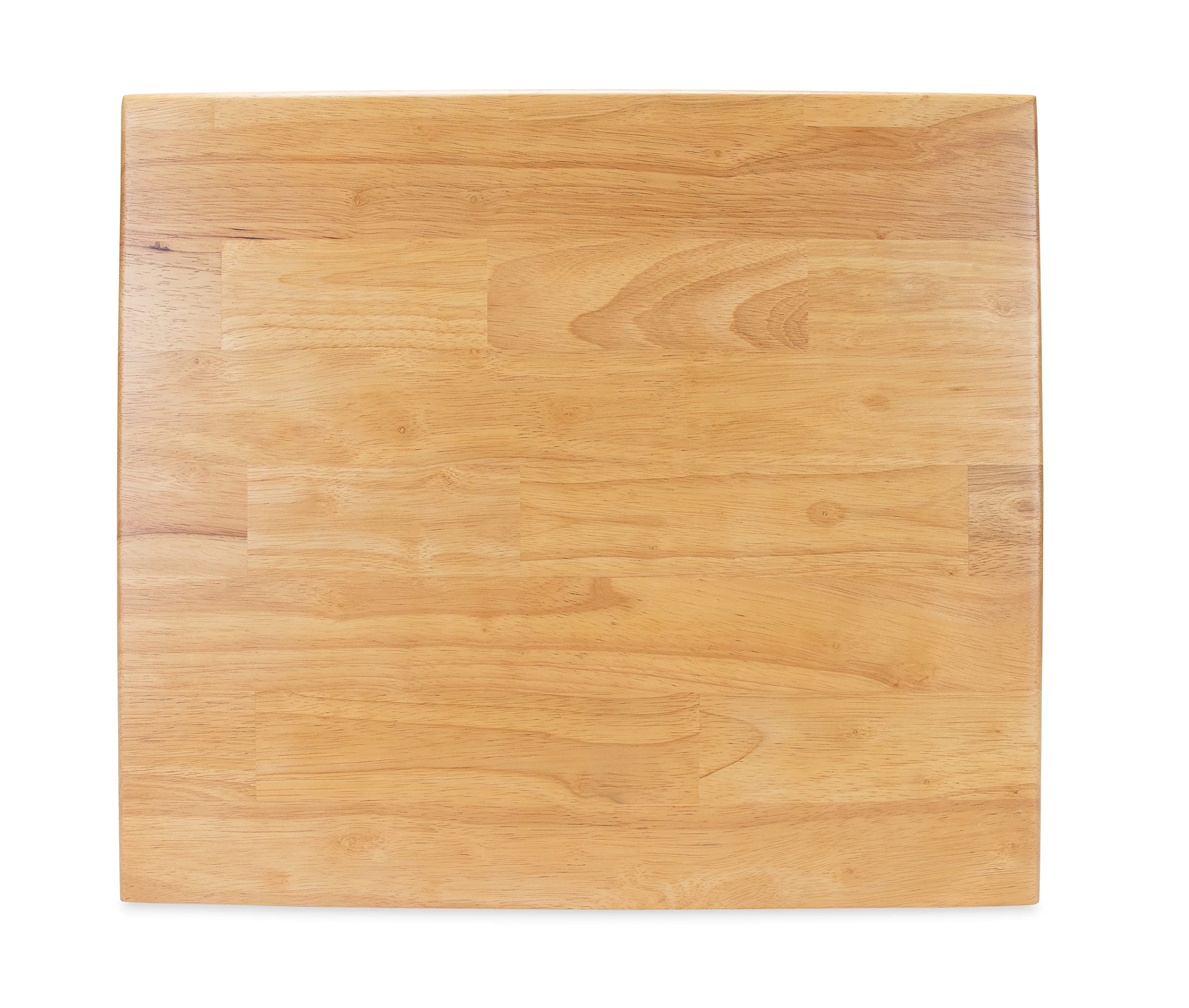 Camco Oak Accents Camper/RV Silent Top Stovetop Cover | Features Solid Oak-Finish Hardwood w/Non-Toxic Finish & 4 Non-Slip Rubber Feet | Includes Flexible Cutting Mat | 19.5” x 17” x .75” (43521)